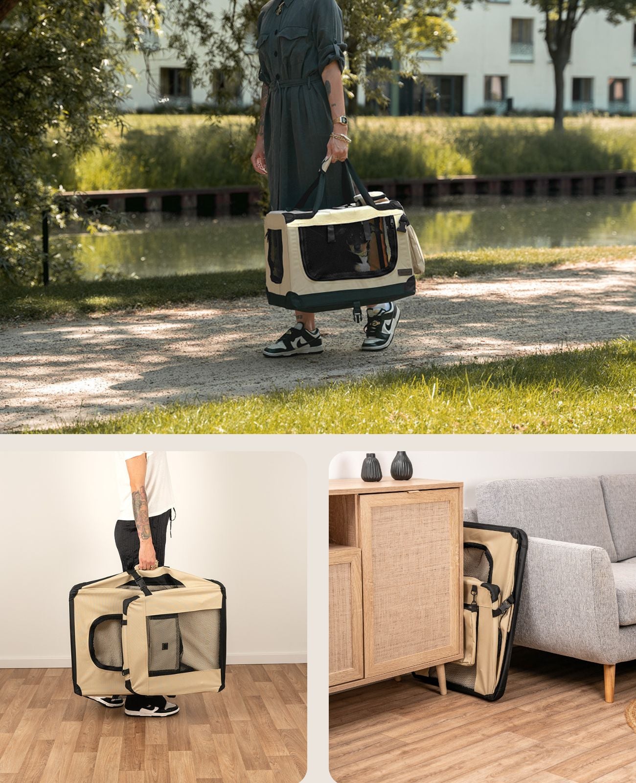 Caja de transporte para gatos plegable