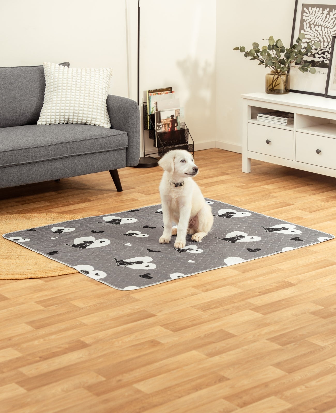 lionto Alfombrillas reutilizables para cachorros, set de 2, gris