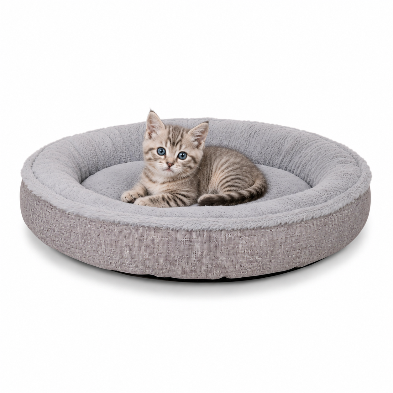 Cama para gatos con forma de donut de felpa