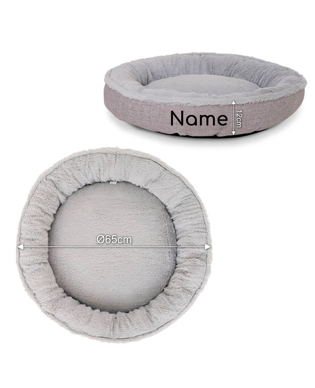 Cama redonda para mascotas, personalizada