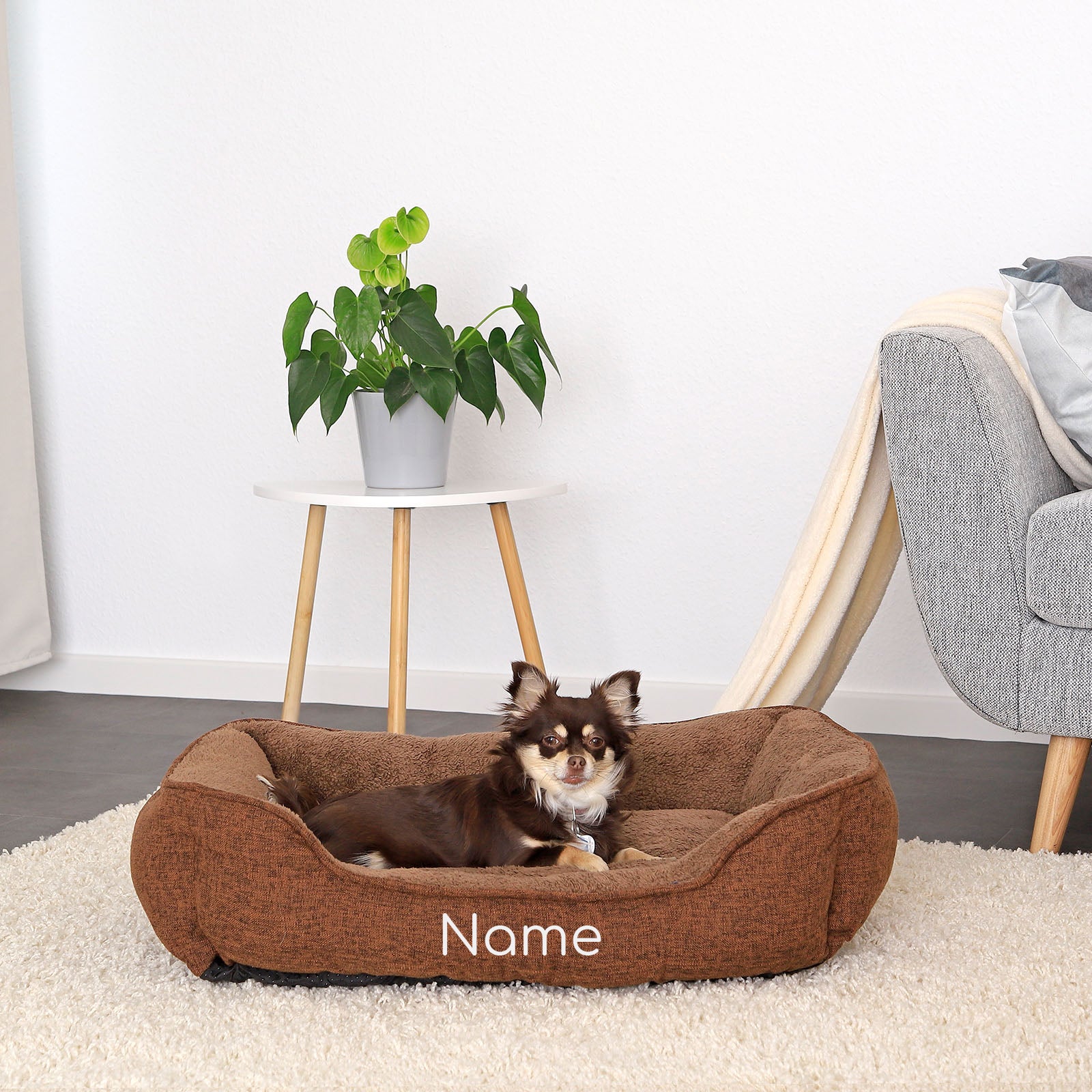 Cama para mascotas moteada, personalizada