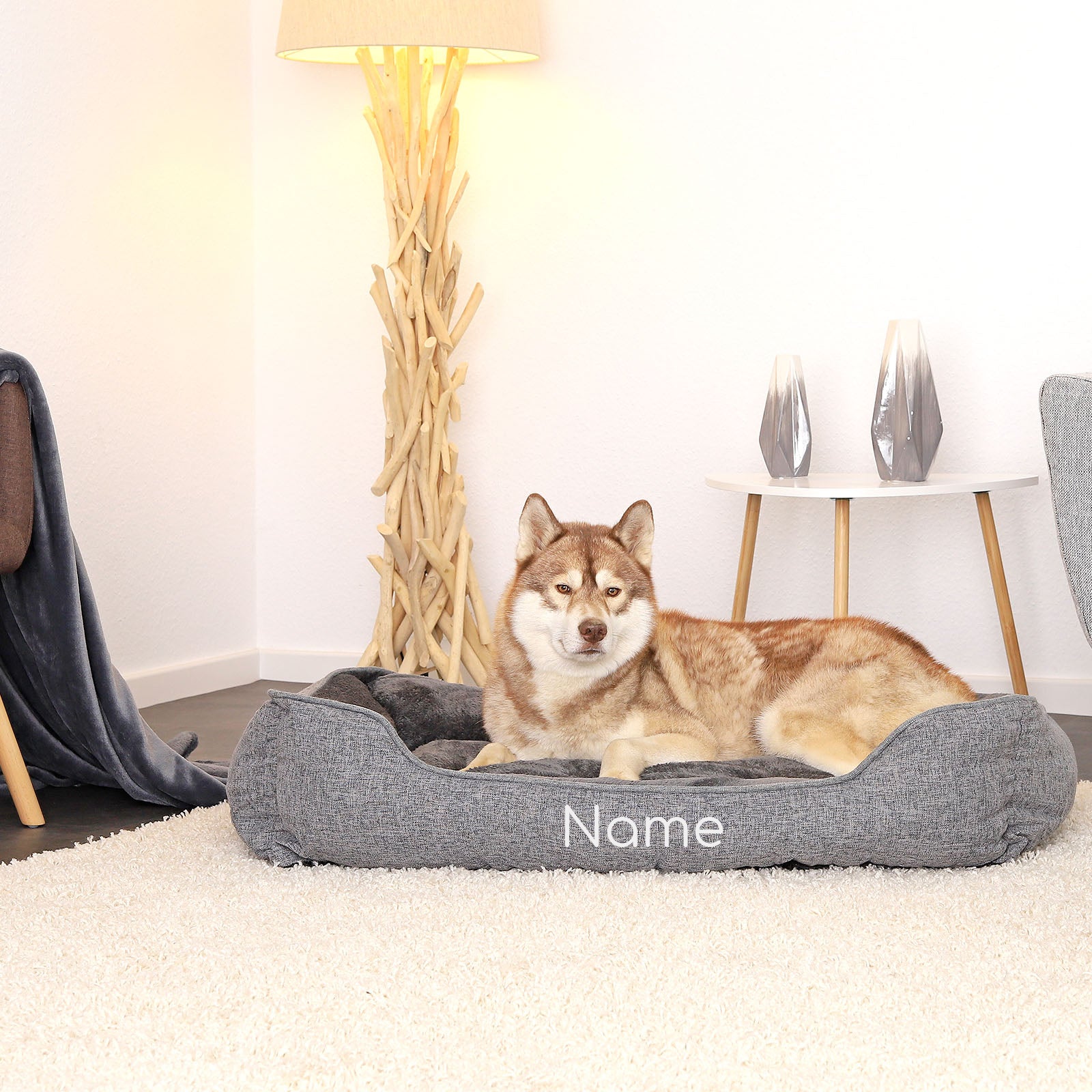Cama para mascotas moteada, personalizada