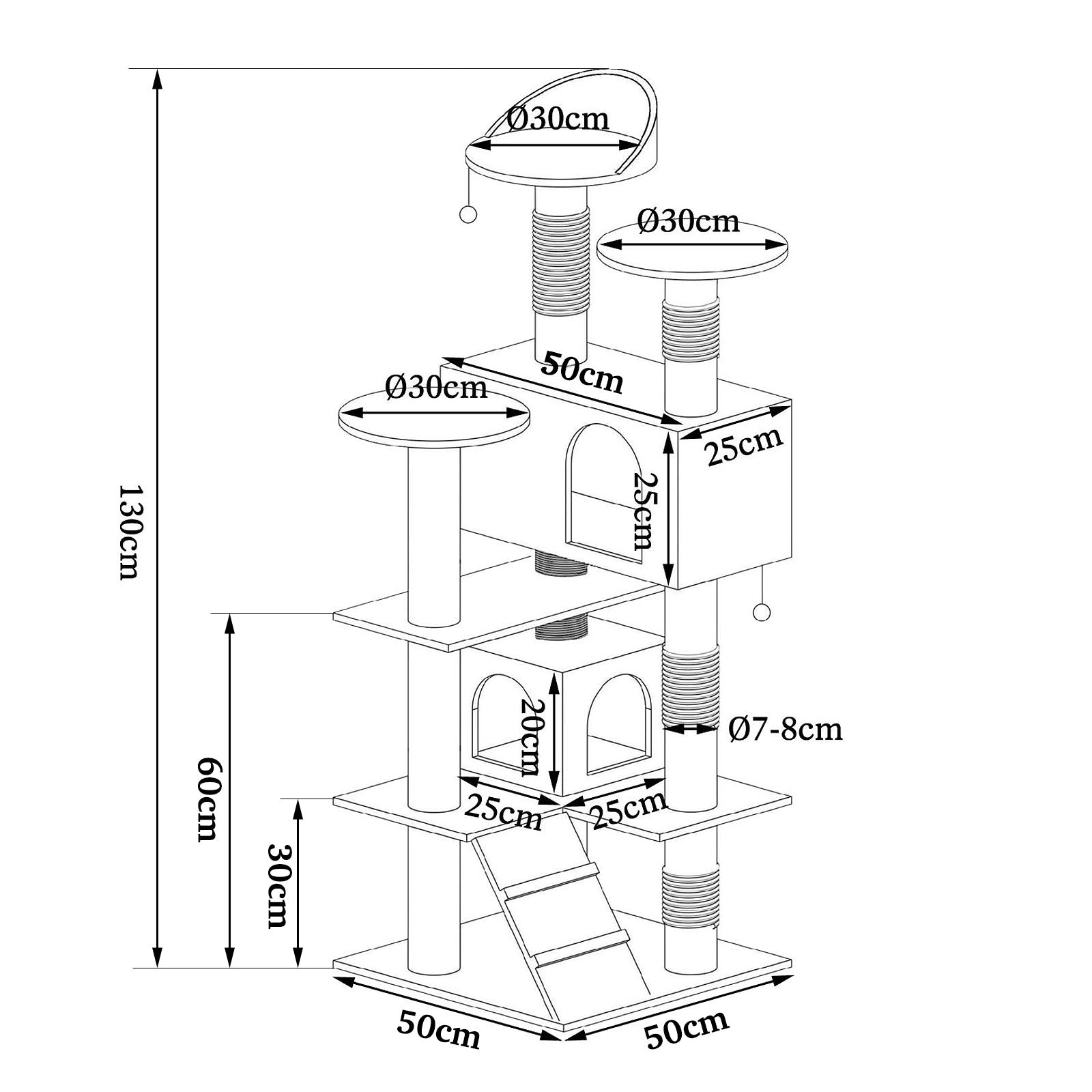 Poste rascador para gatos altura 130 cm