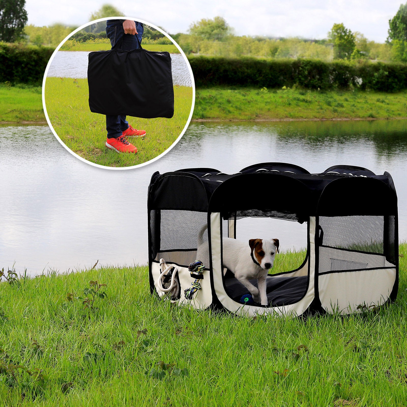 Parque para cachorros plegable