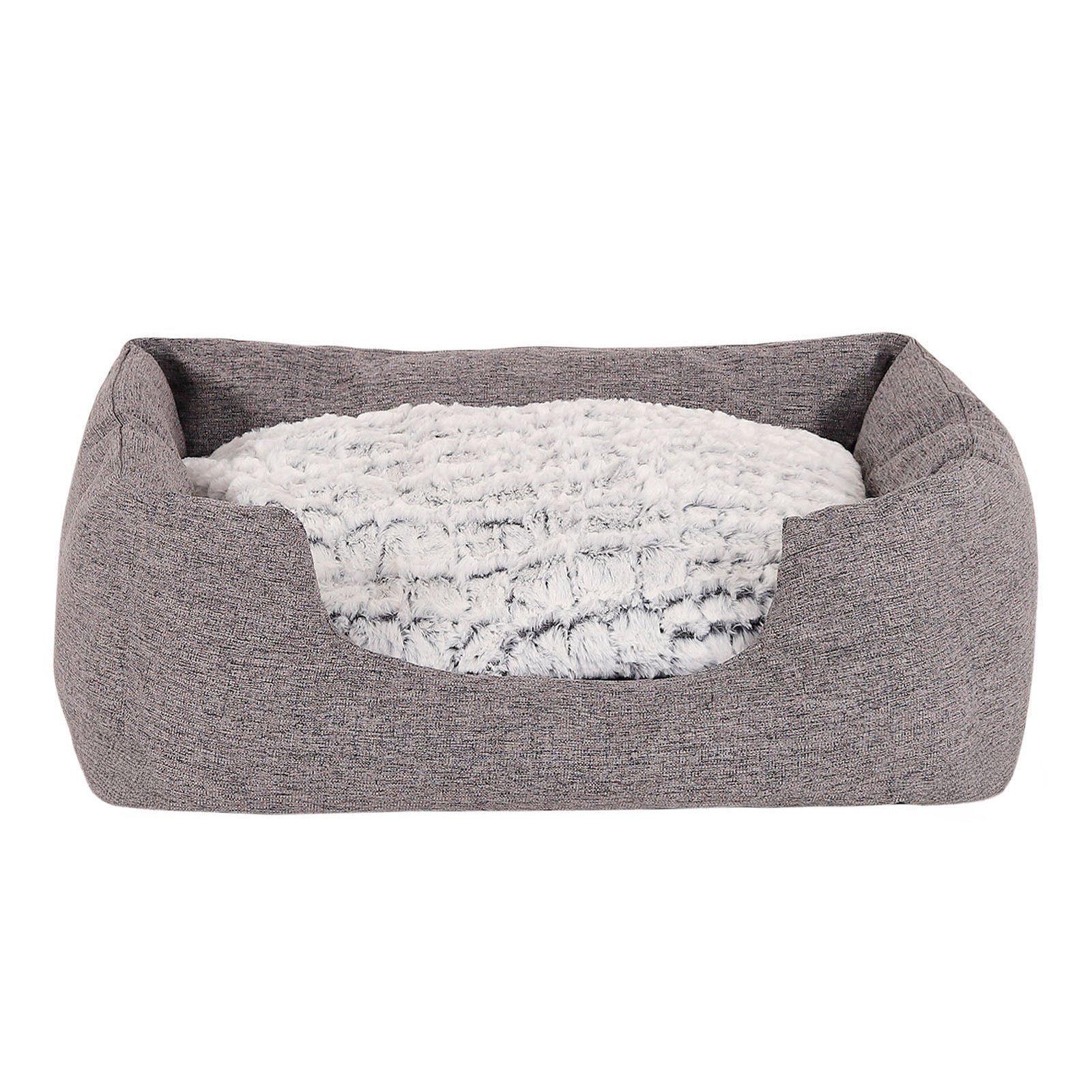 Cama para mascotas con almohada de peluche, personalizada