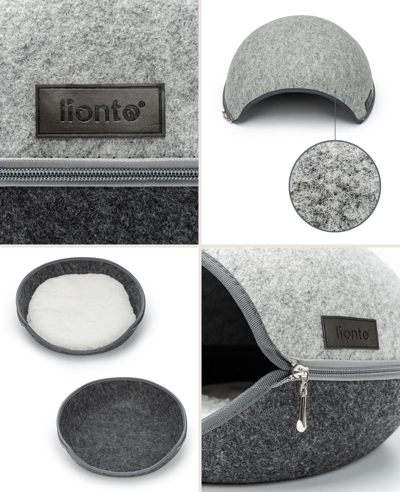 Cueva para gatos de fieltro con cojín suave