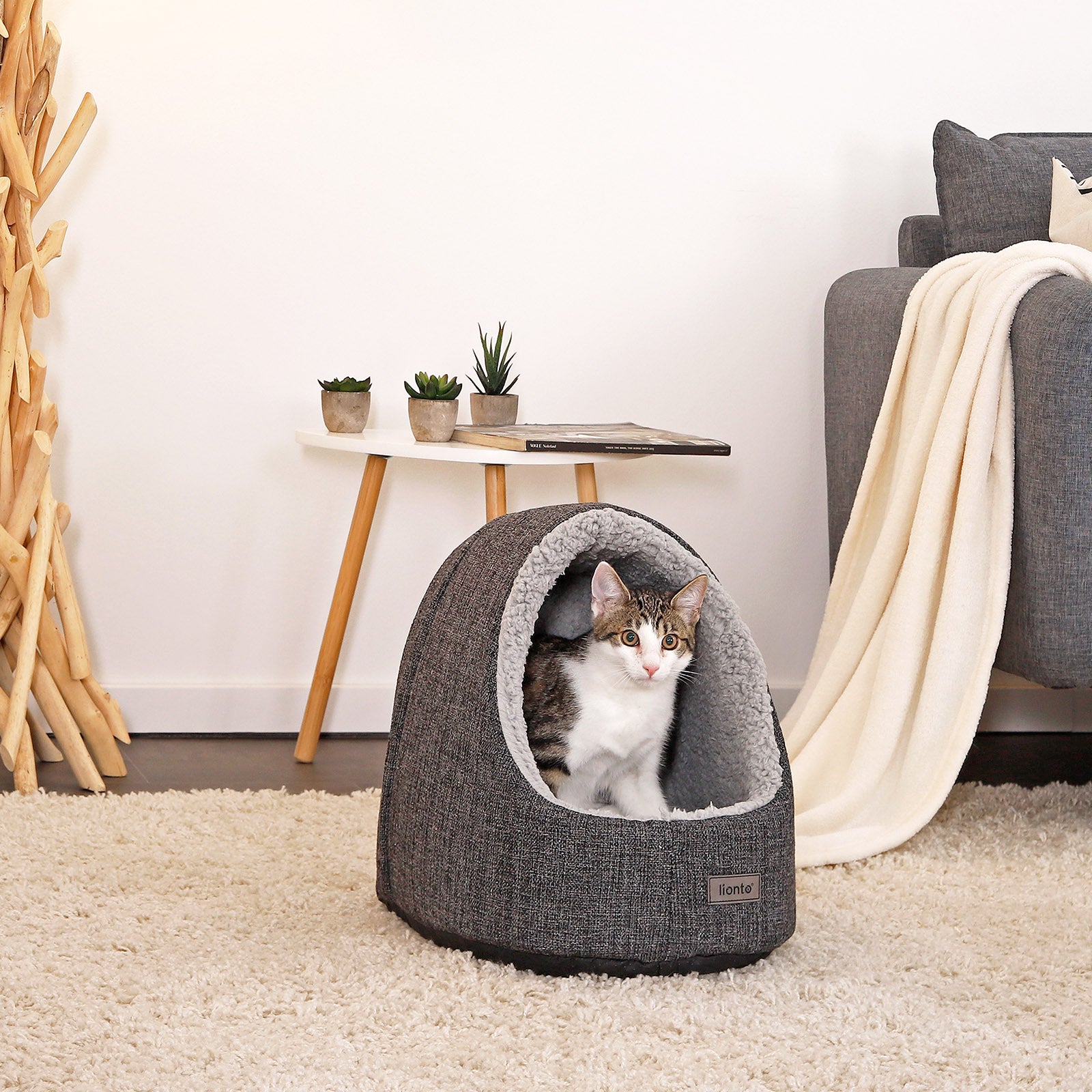 Cueva para gatos con cojín reversible