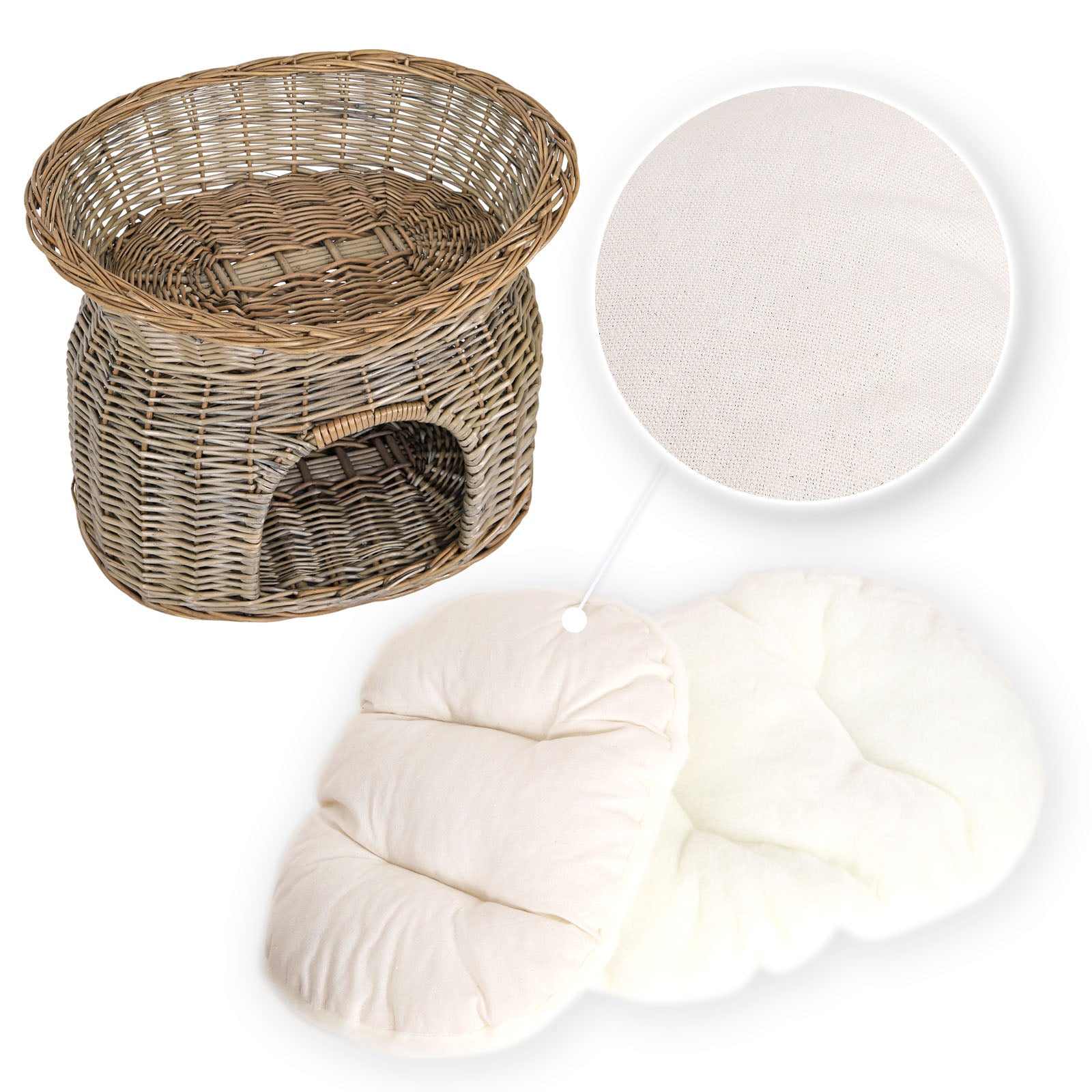 Cesta de mimbre para gatos