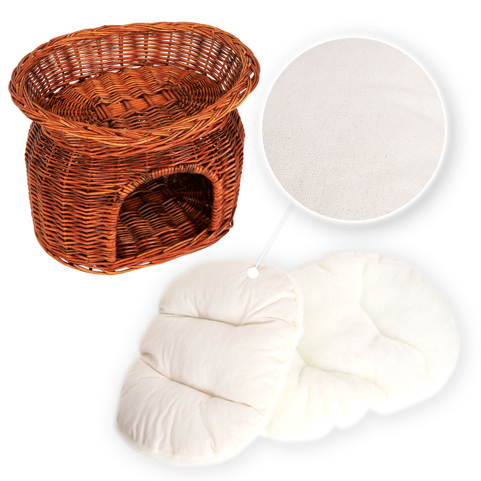 Cesta de mimbre para gatos