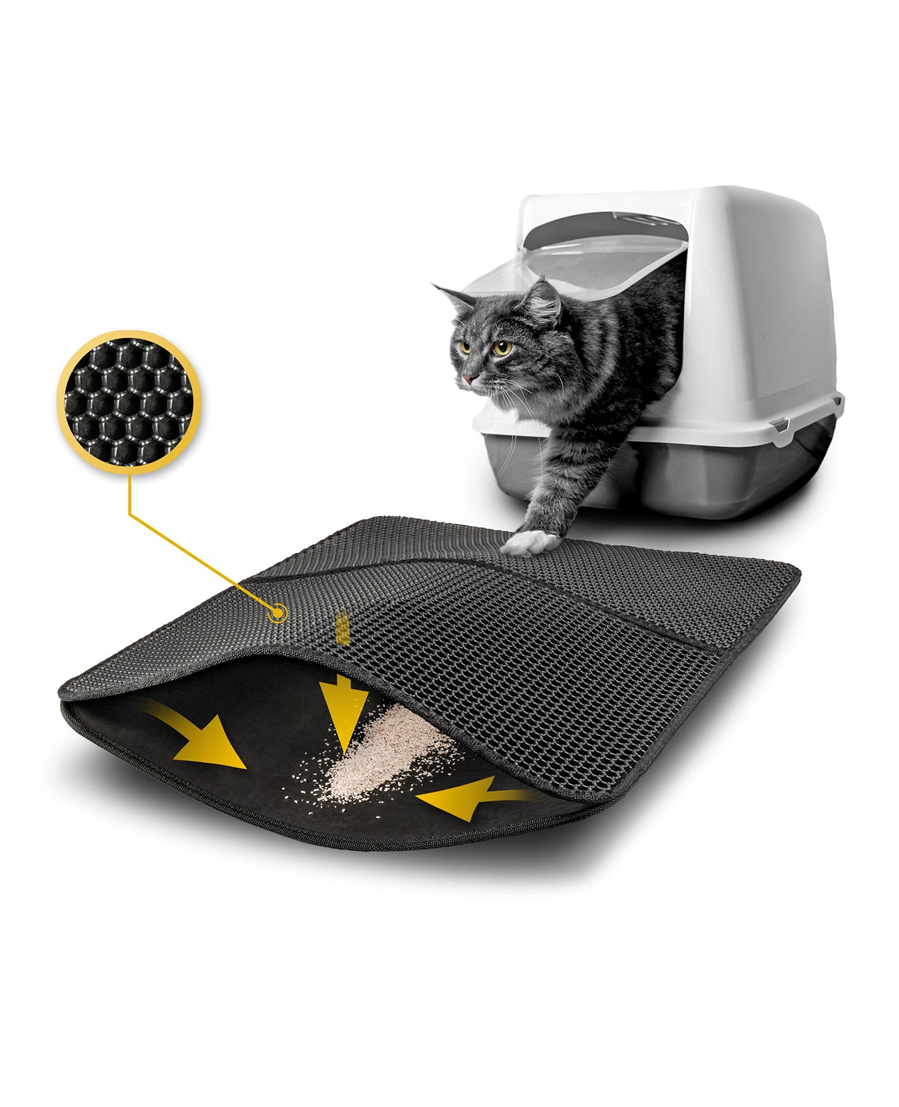 Estera de arena para gatos de doble capa