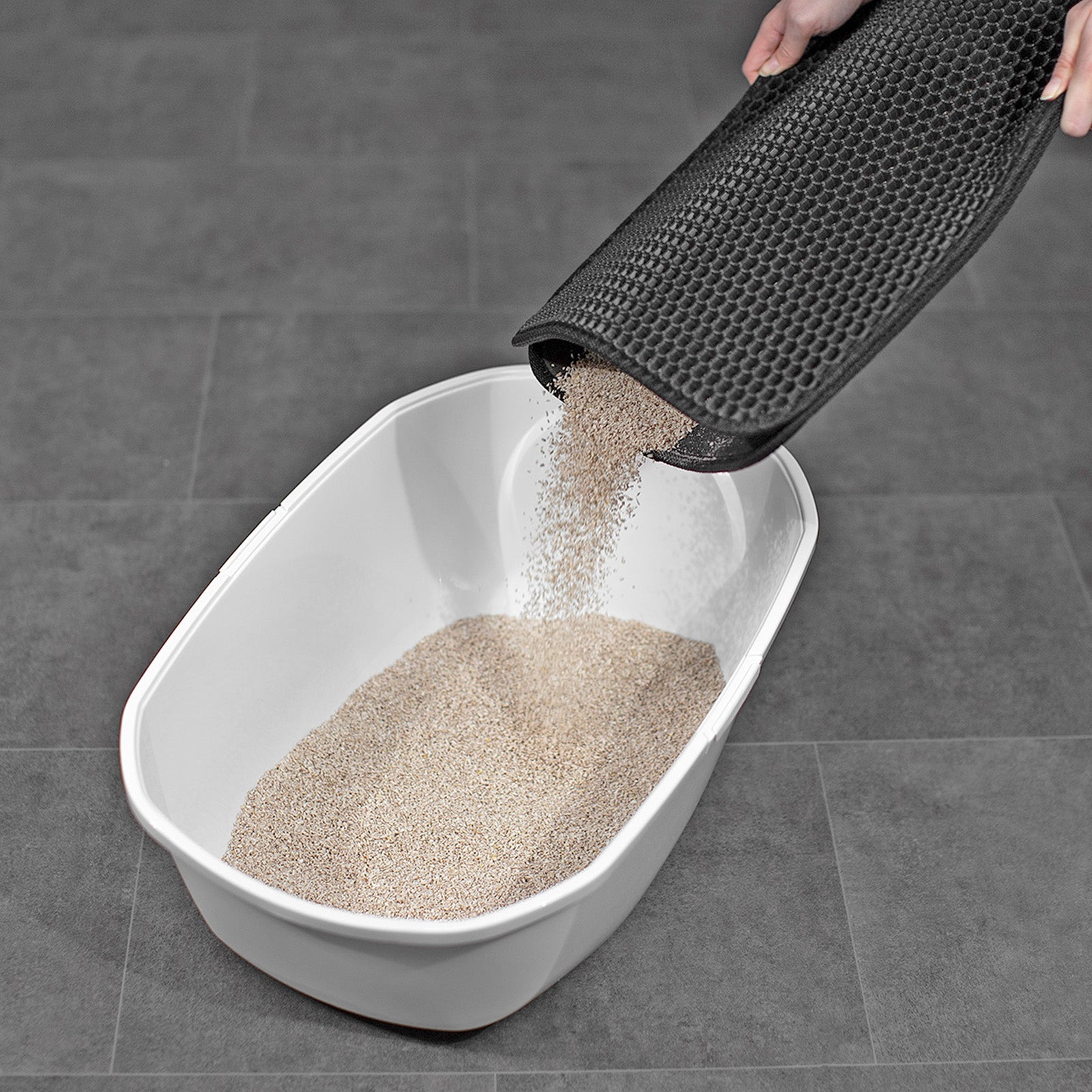 Estera de arena para gatos de doble capa