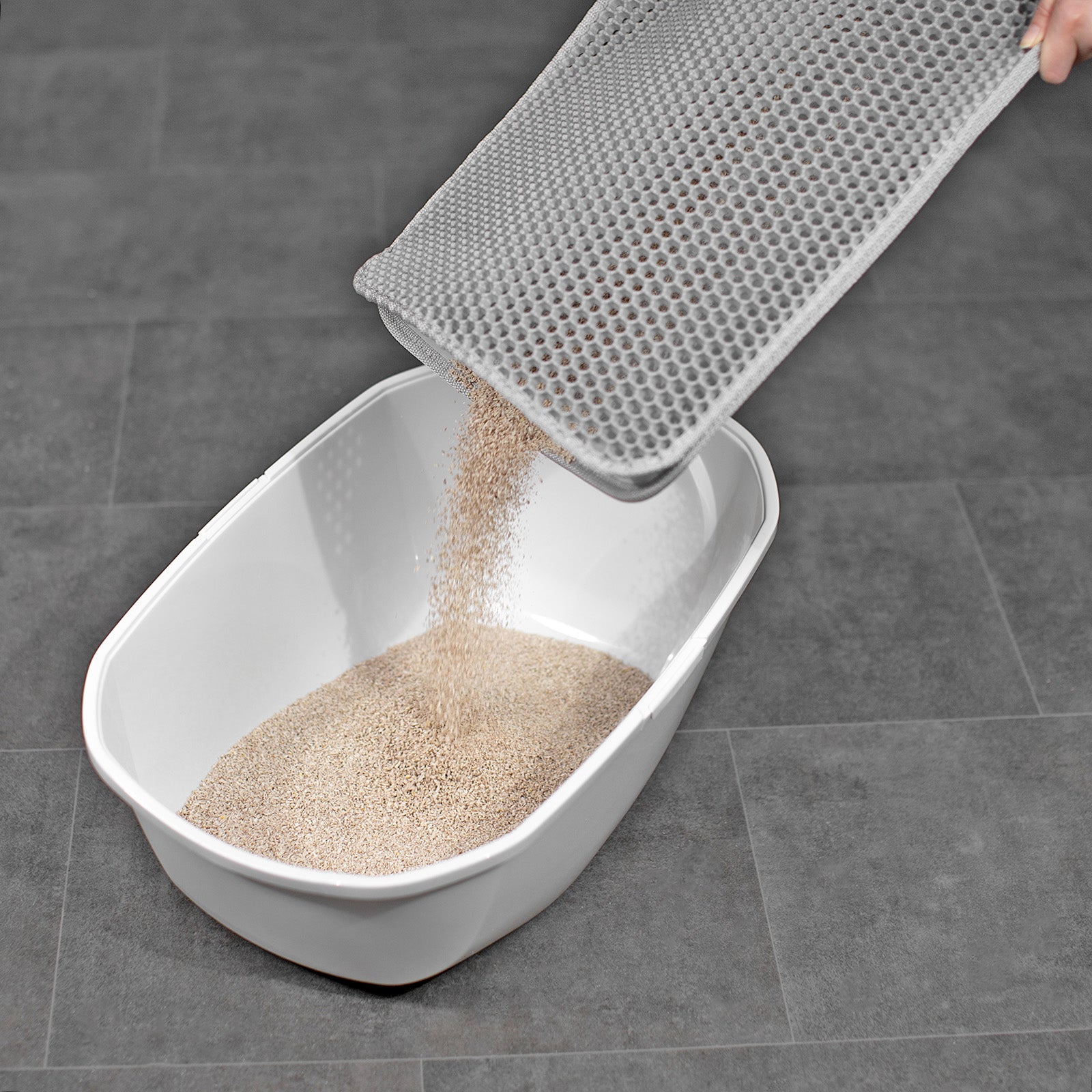 Estera de arena para gatos de doble capa