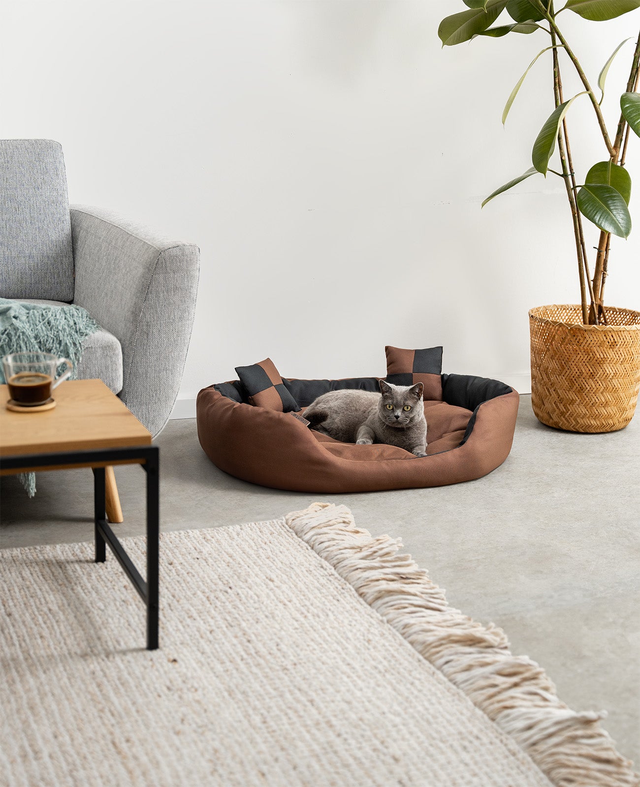 Cama para gatos 4 en 1 con cojín reversible