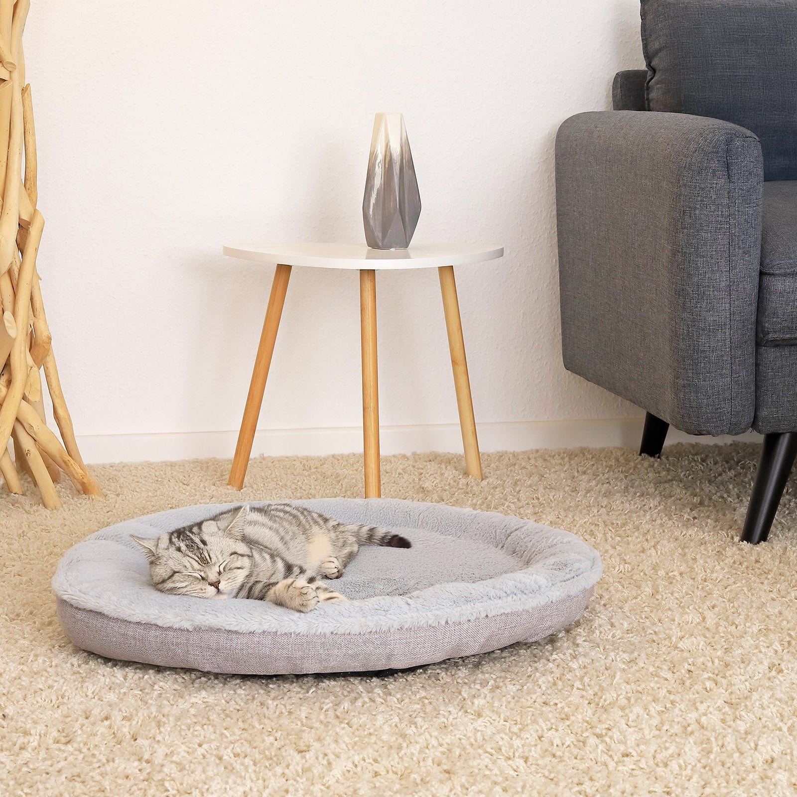 Cama para gatos con forma de donut de felpa