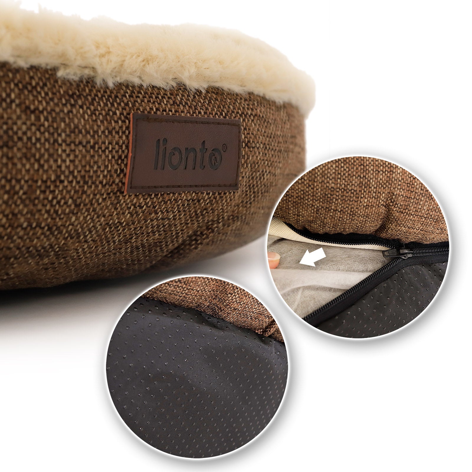 Cama para gatos con forma de donut de felpa