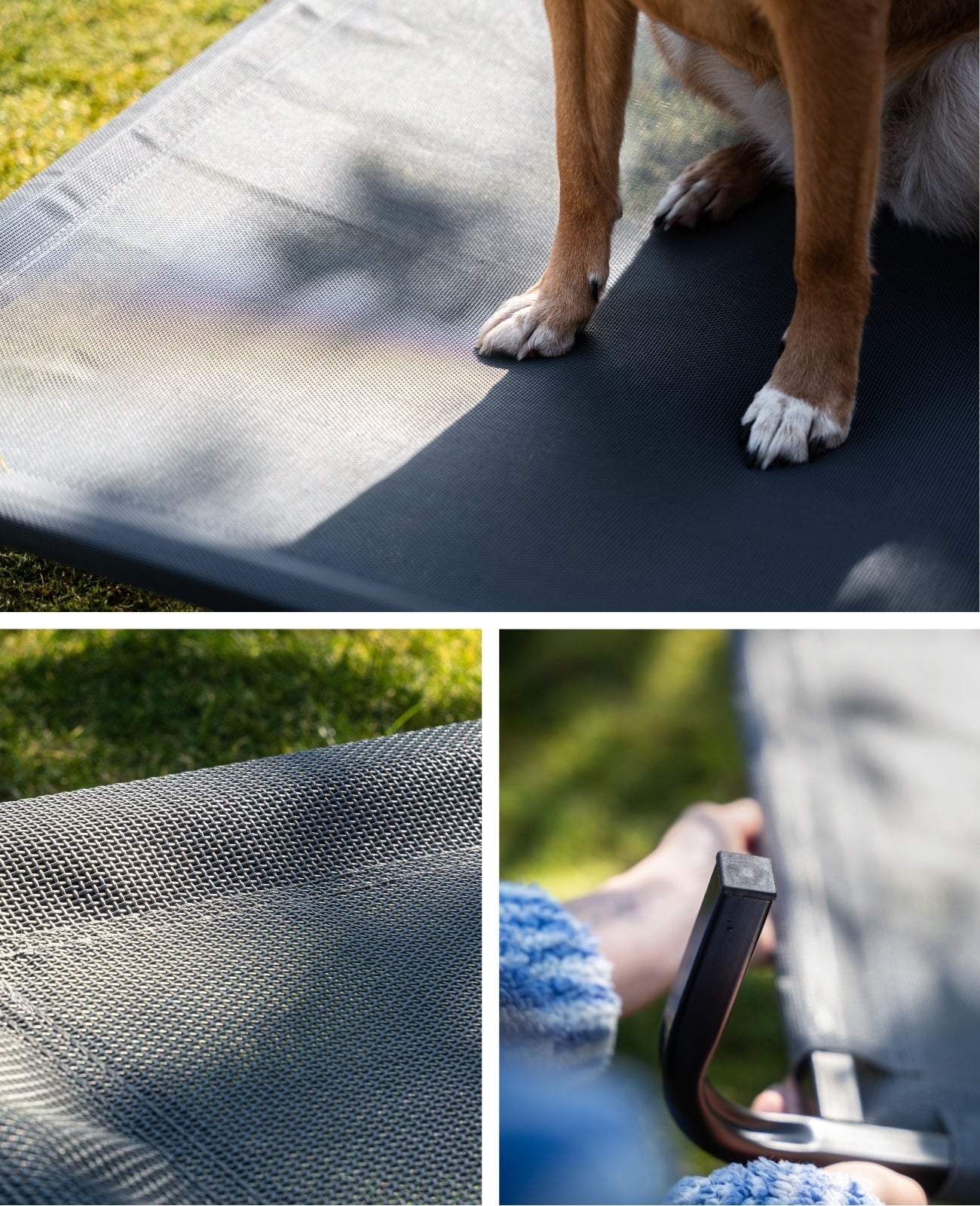 Tumbona elevada para perros para casa y jardín