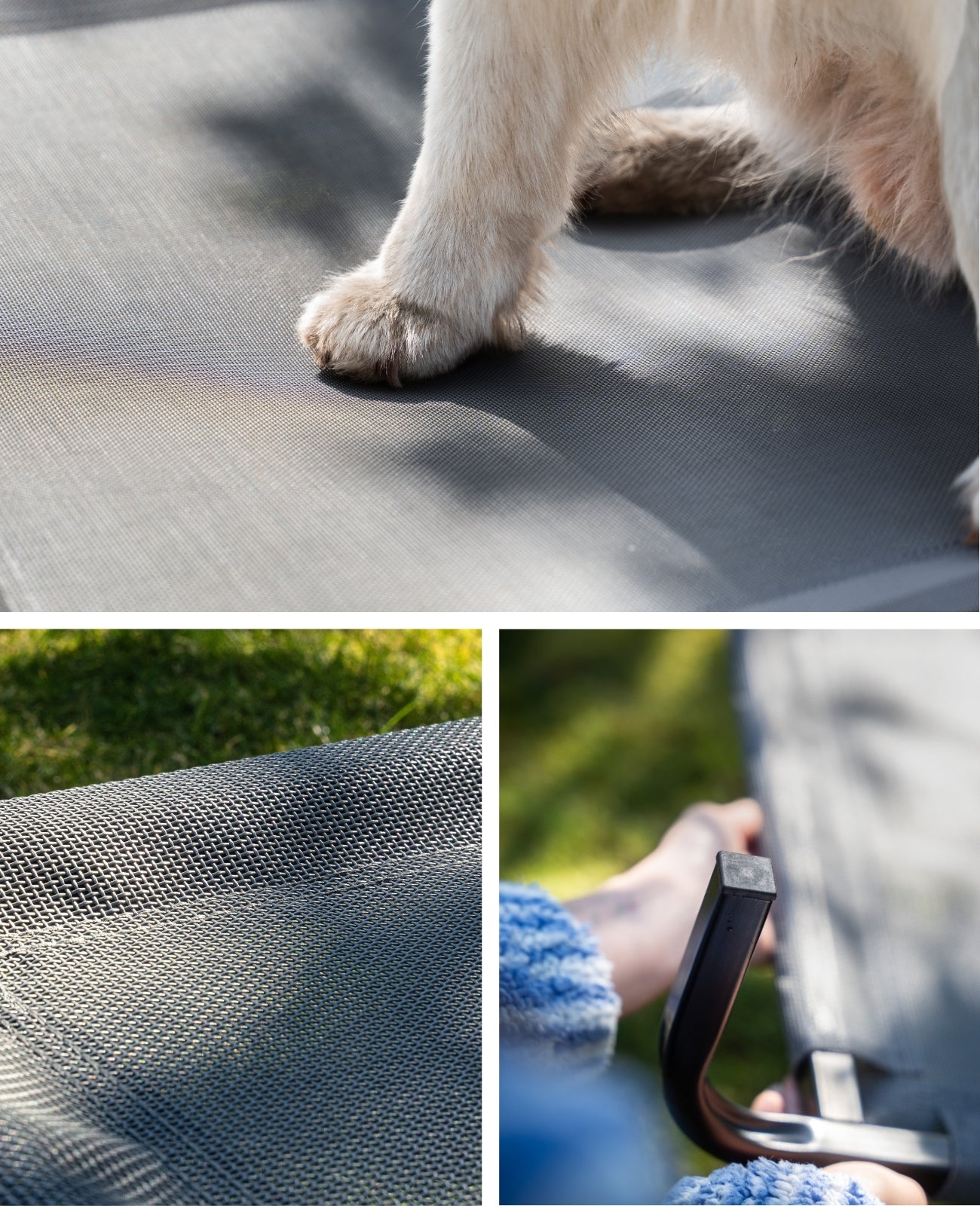 Tumbona elevada para perros para casa y jardín