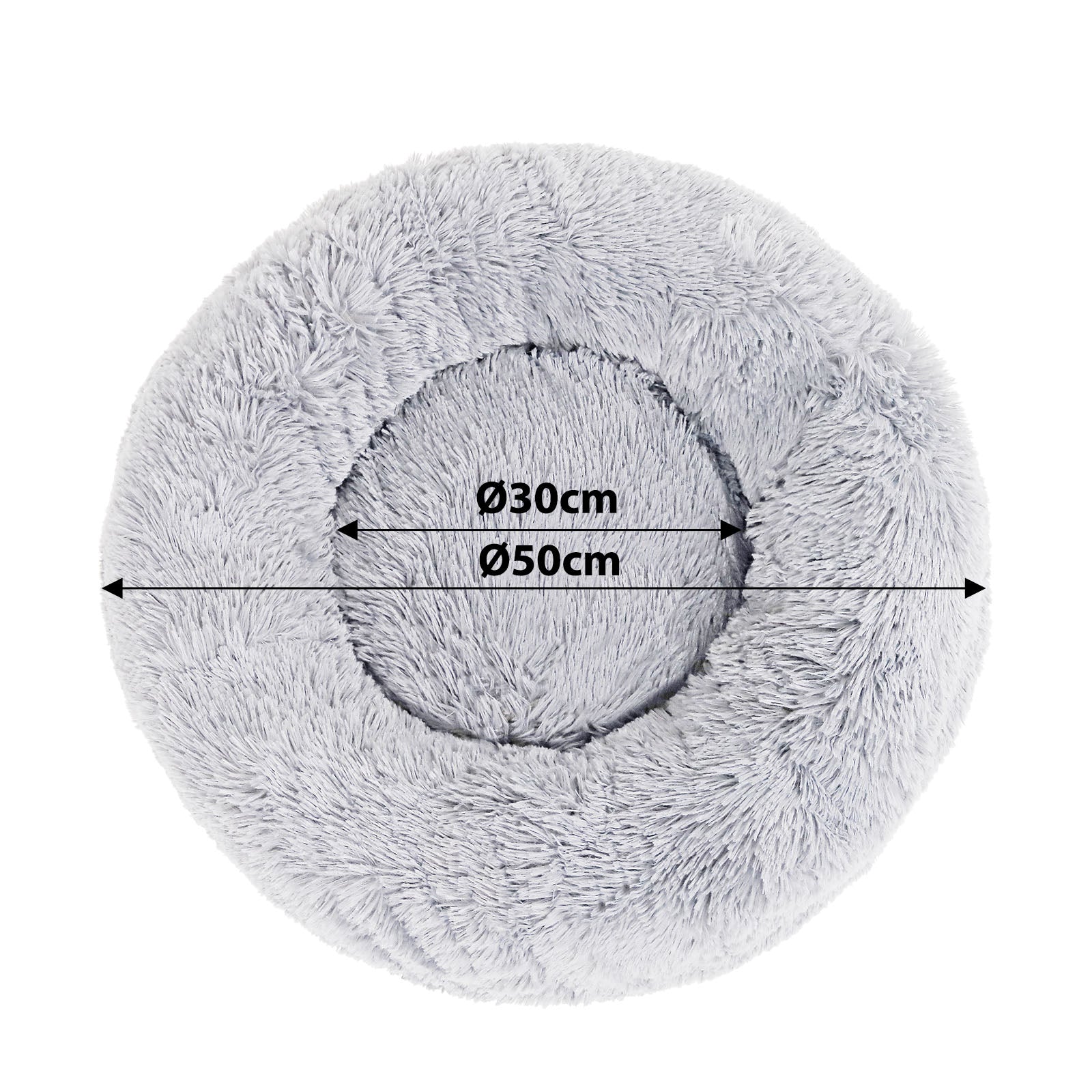 Cama para gatos redonda de felpa con forma de donut