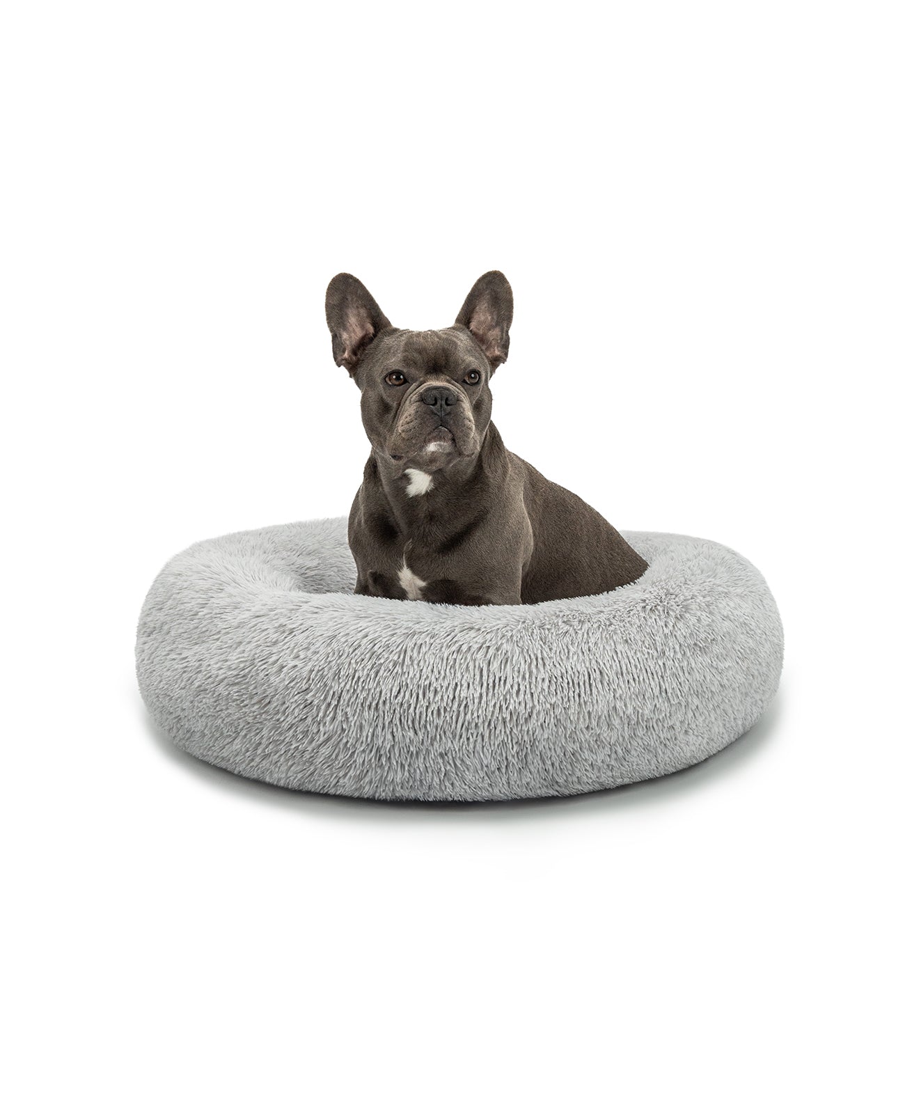 Cama para perros redonda de felpa con forma de donut