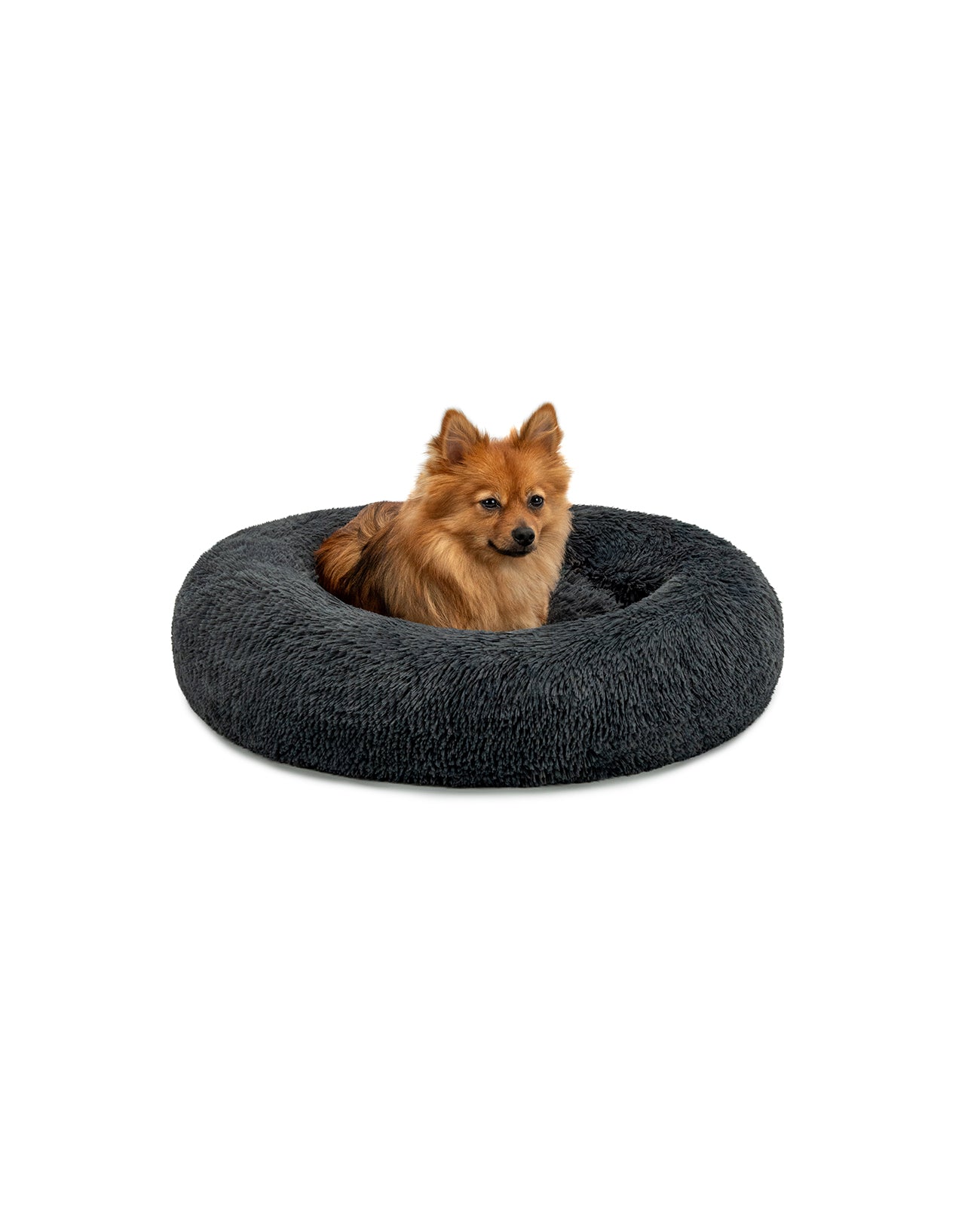 Cama para perros redonda de felpa con forma de donut