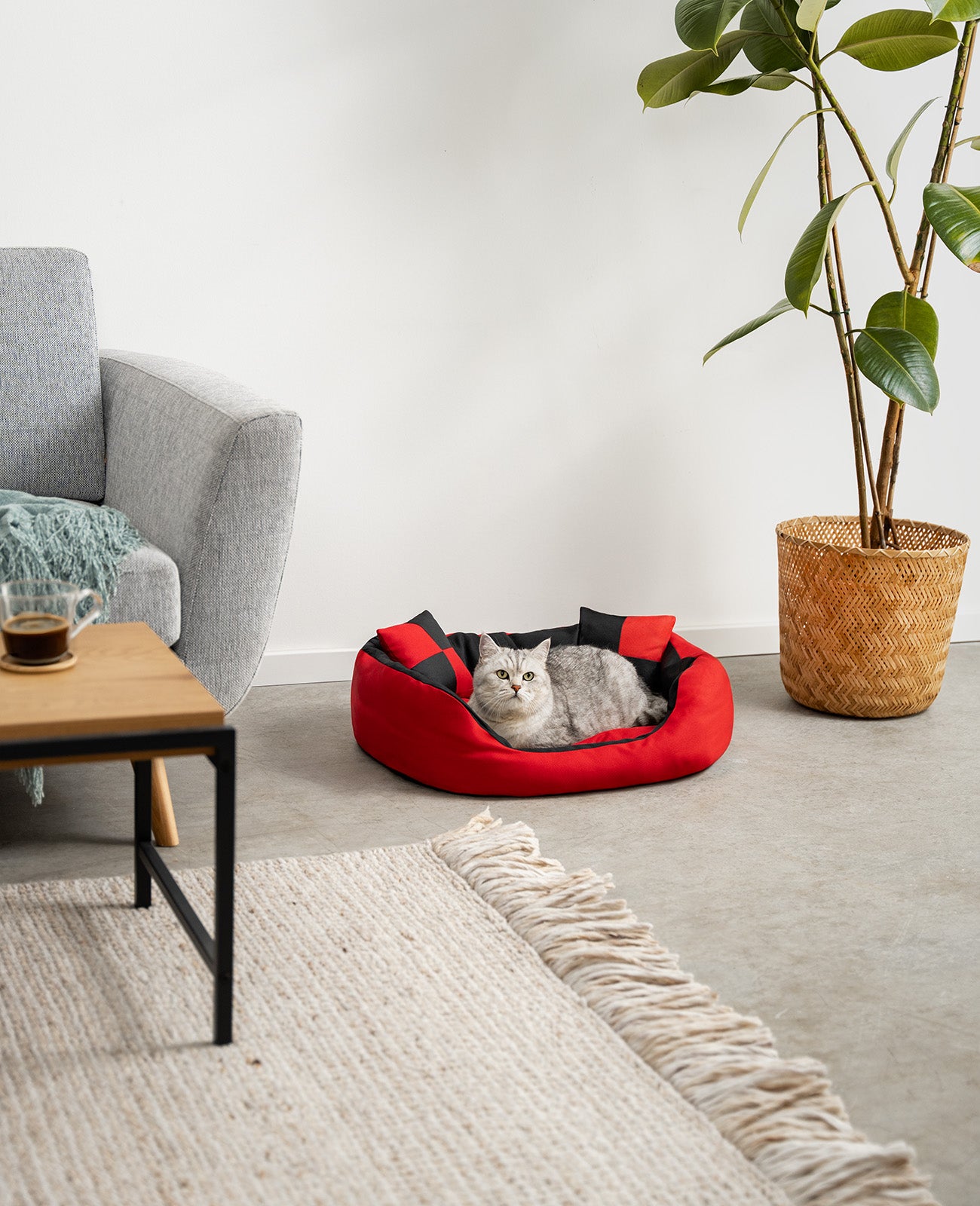 Cama para gatos 4 en 1 con cojín reversible