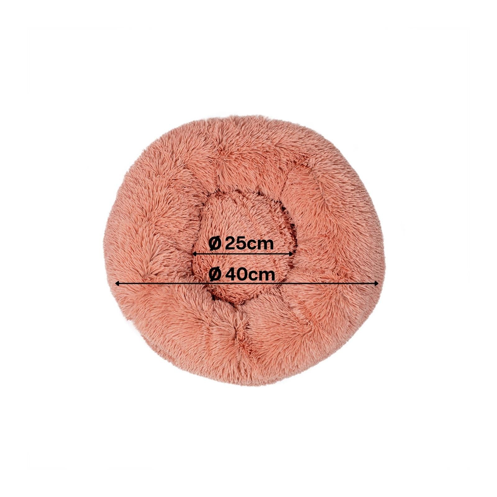 Cama para gatos redonda de felpa con forma de donut