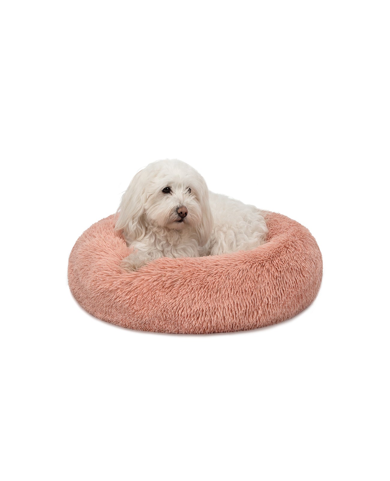 Cama para perros redonda de felpa con forma de donut