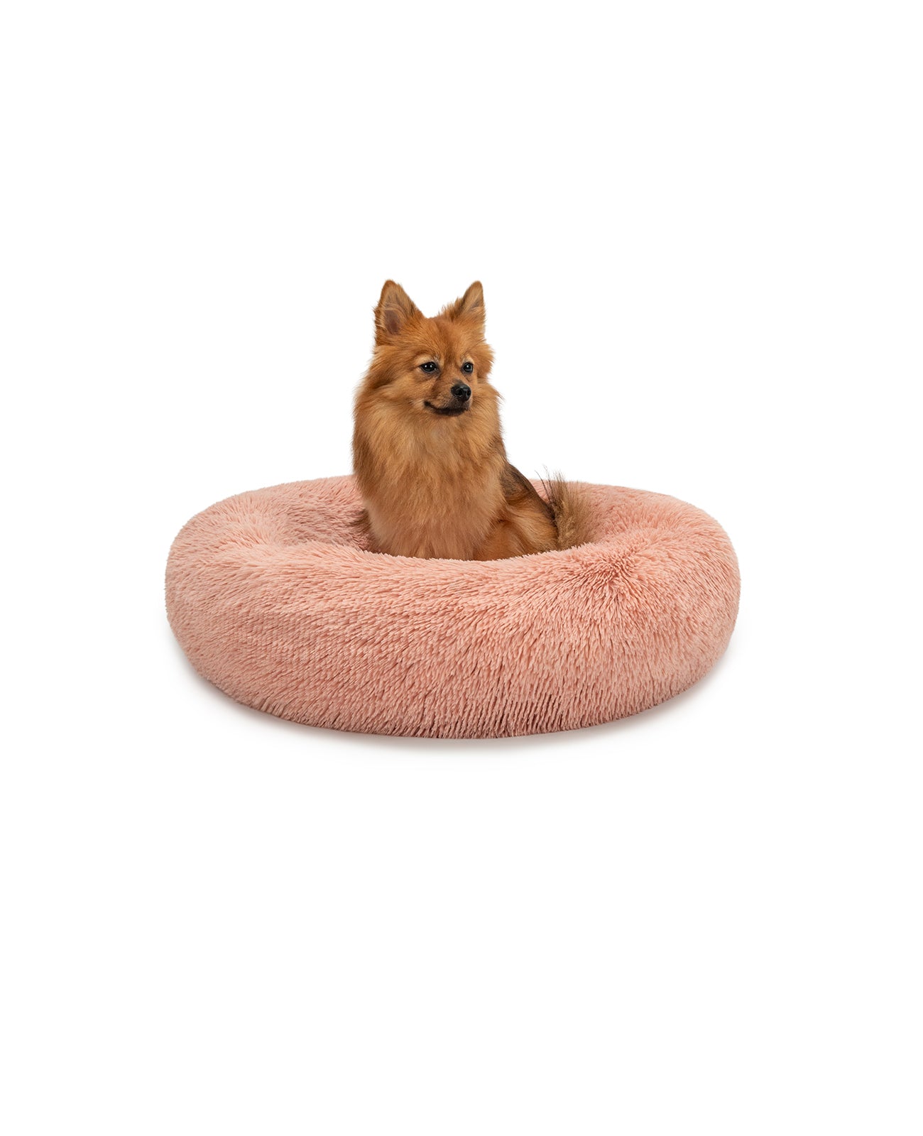Cama para perros redonda de felpa con forma de donut