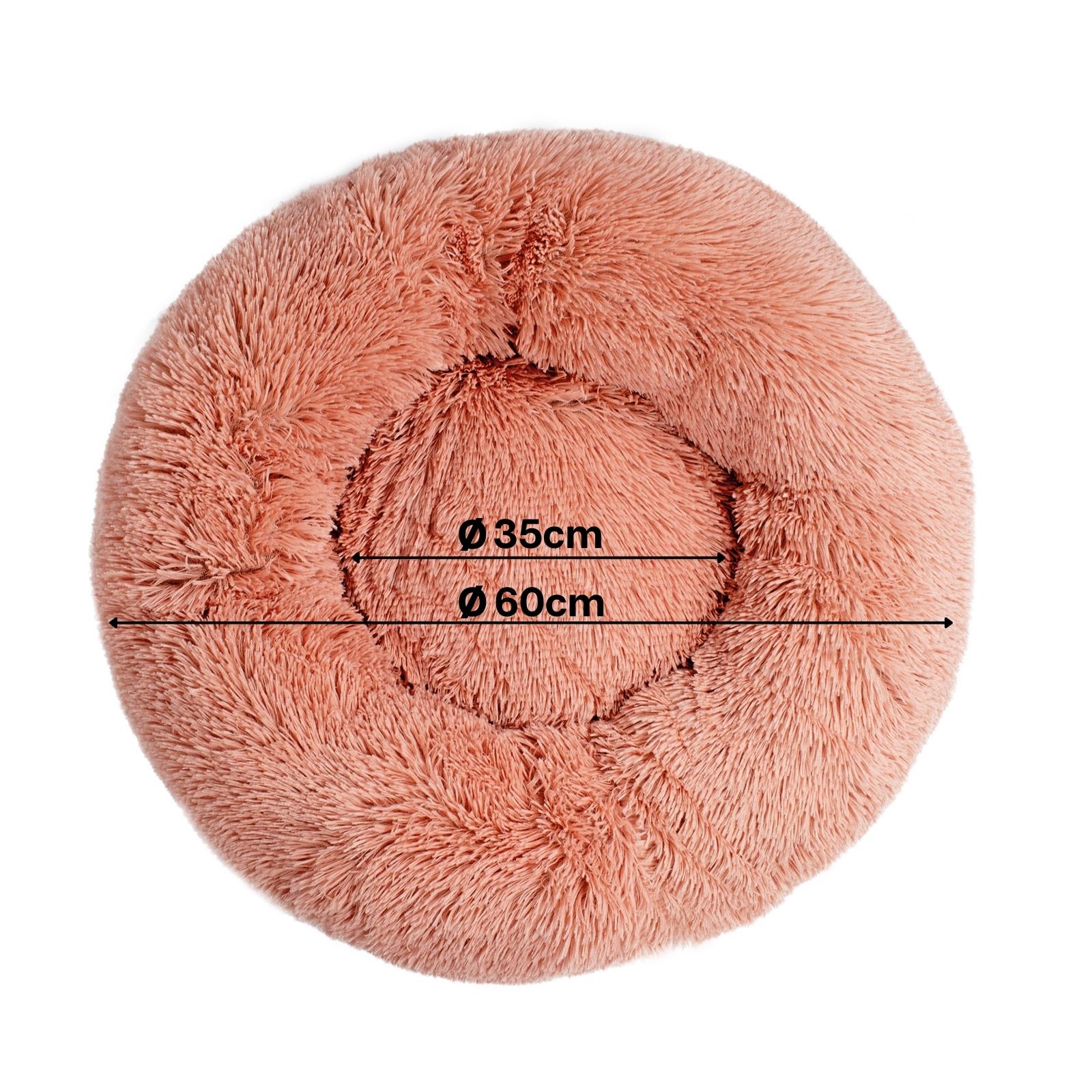 Cama para gatos redonda de felpa con forma de donut