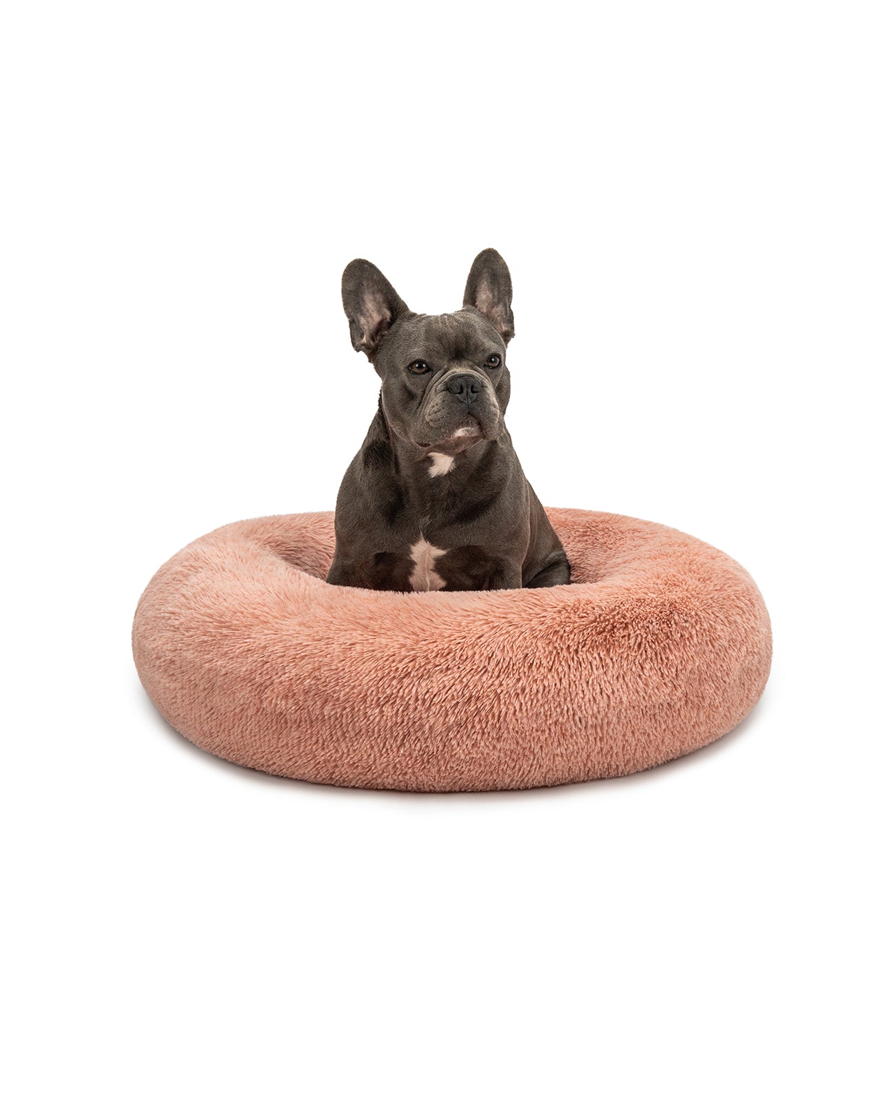 Cama para perros redonda de felpa con forma de donut