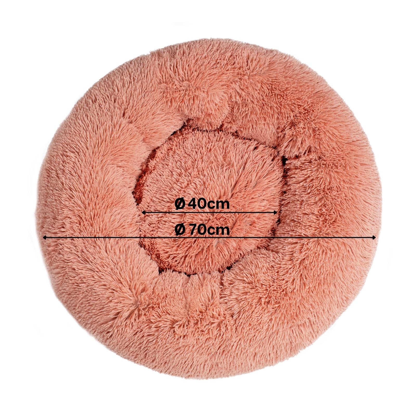 Cama para gatos redonda de felpa con forma de donut