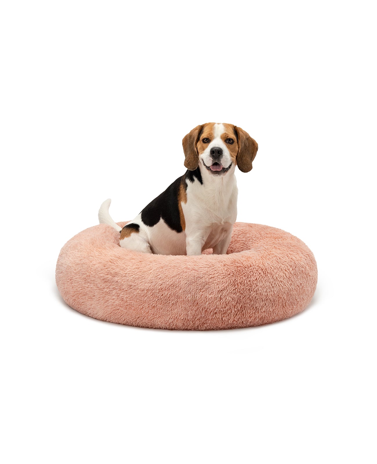 Cama para perros redonda de felpa con forma de donut