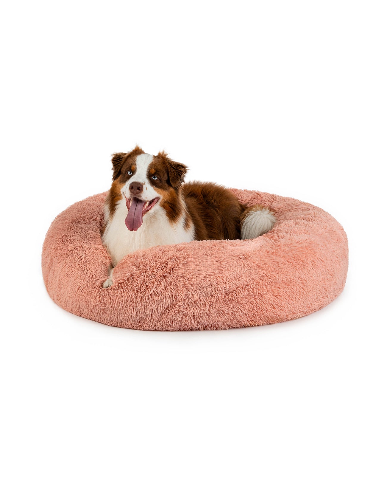 Cama para perros redonda de felpa con forma de donut