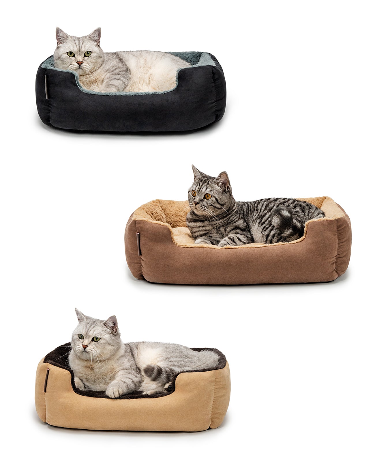 Cama para gatos con cojín reversible