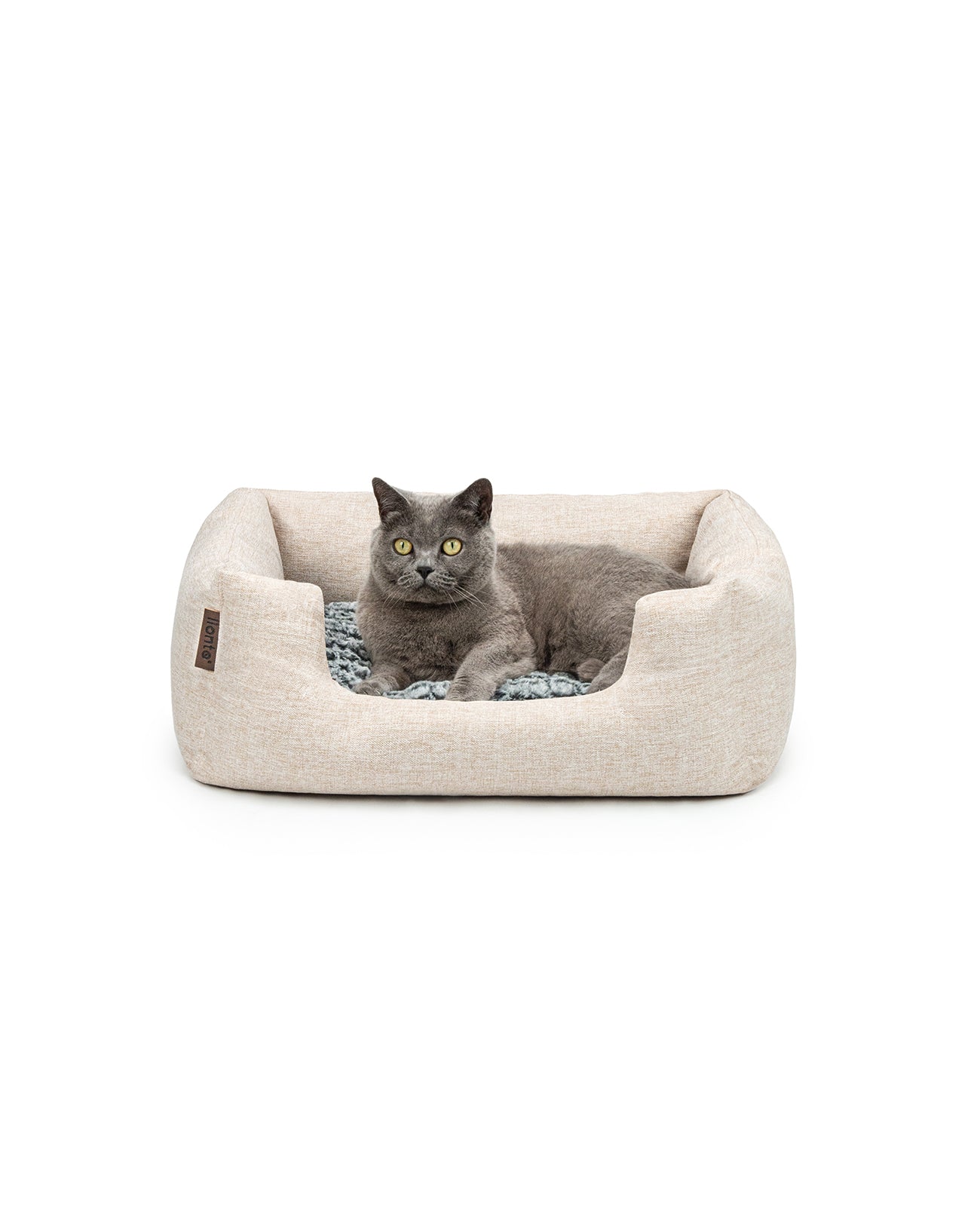 Cama para gatos con cojín reversible y tejido exterior moteado