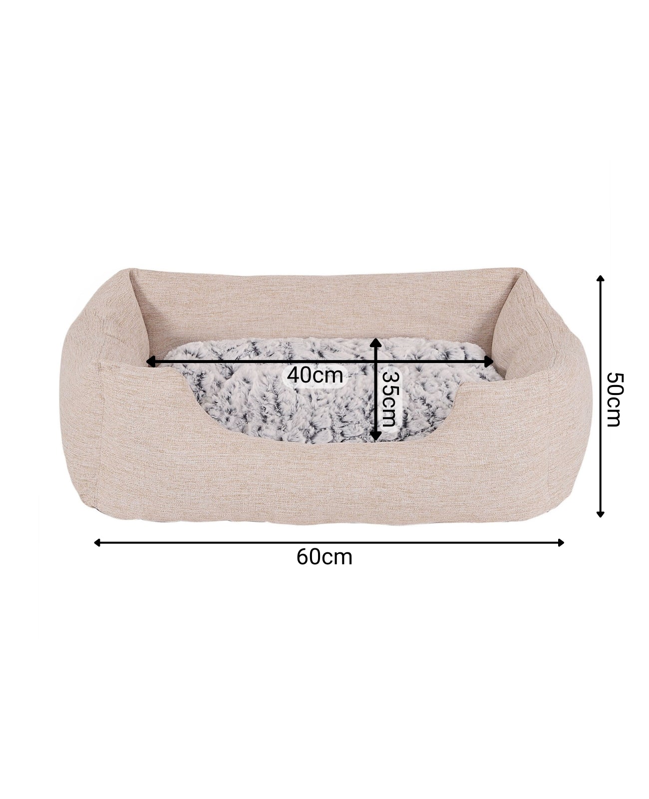Cama para gatos con cojín reversible y tejido exterior moteado