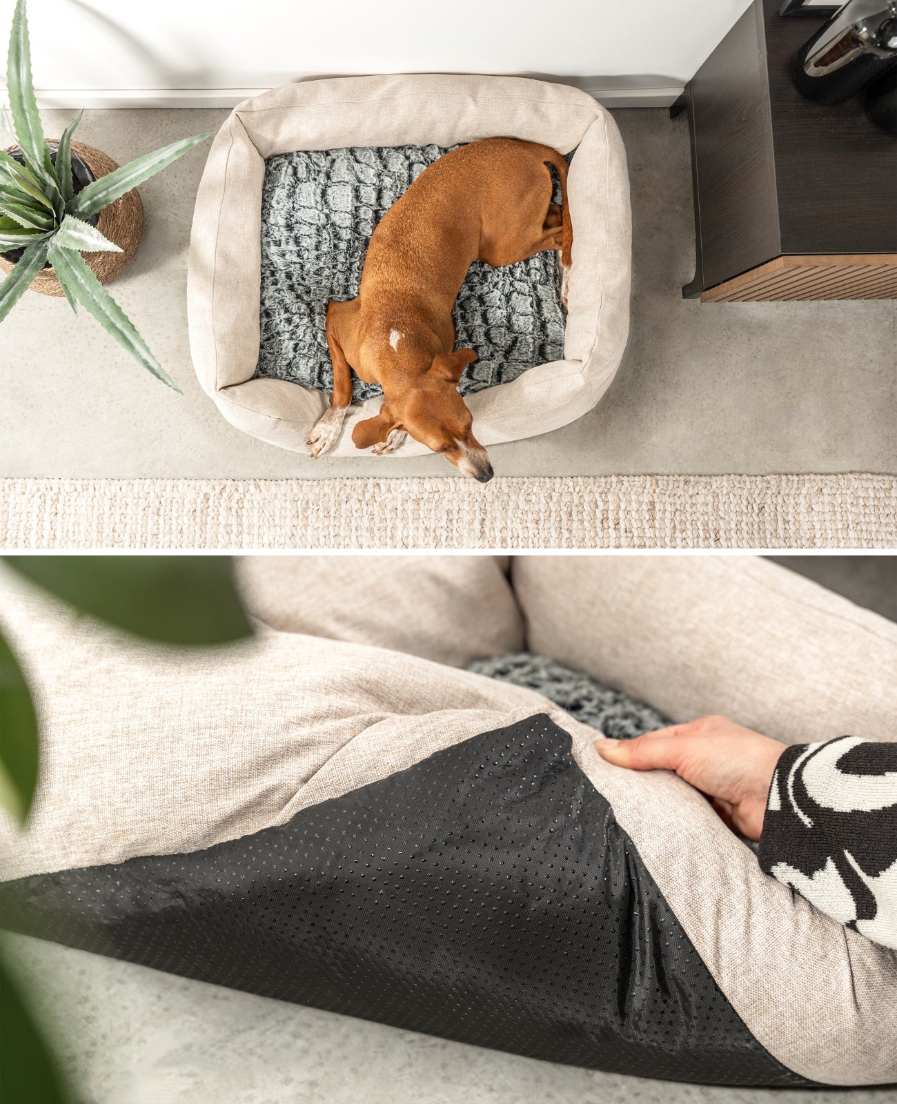 Cama para perros con cojín reversible