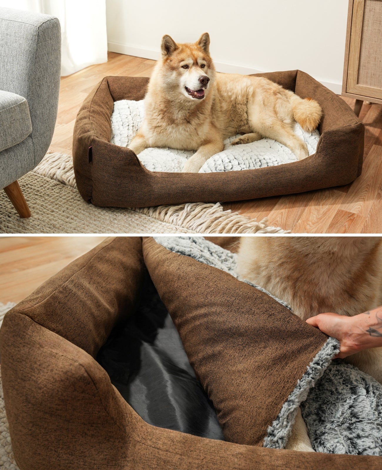 Cama para perros con cojín reversible