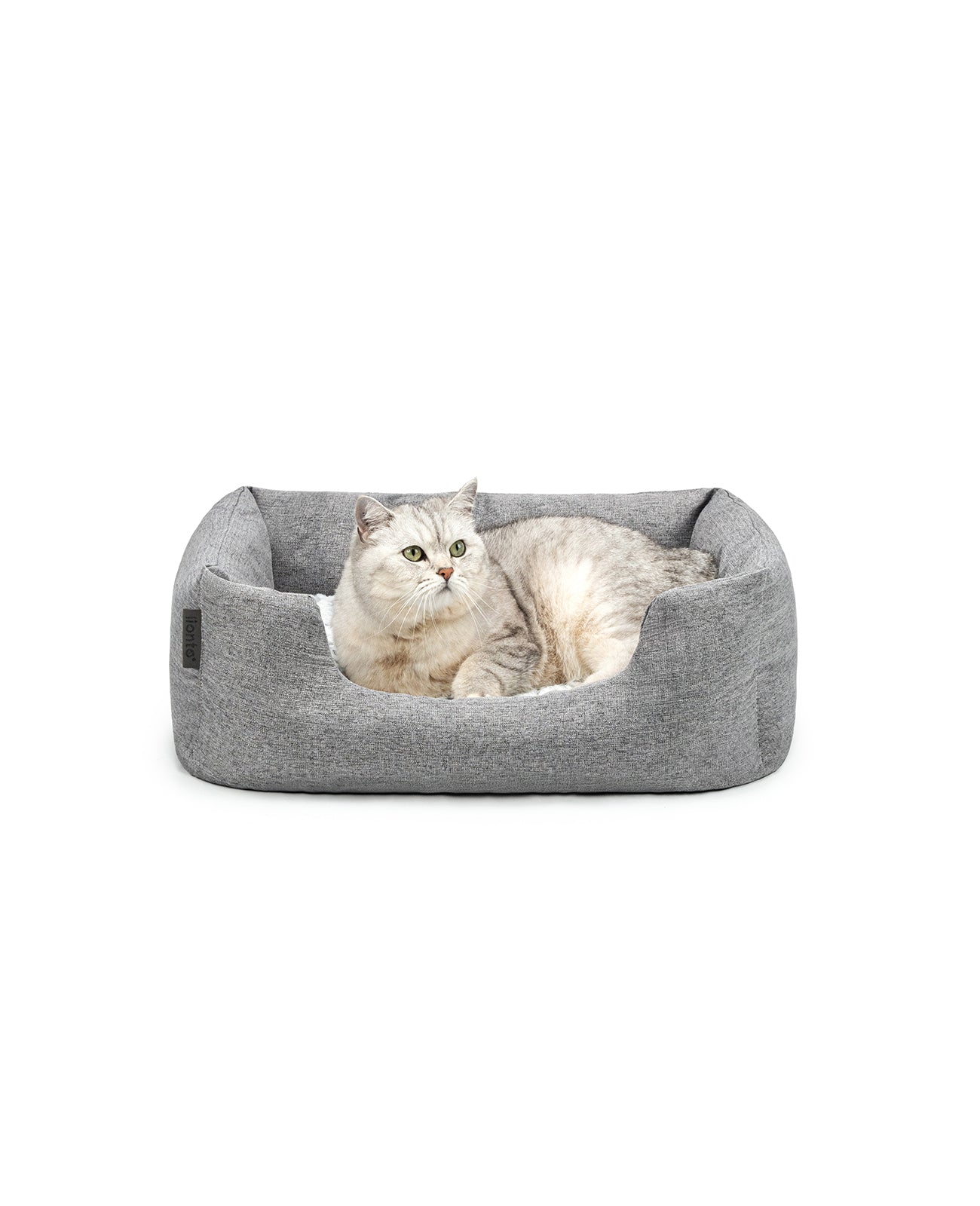Cama para gatos con cojín reversible y tejido exterior moteado