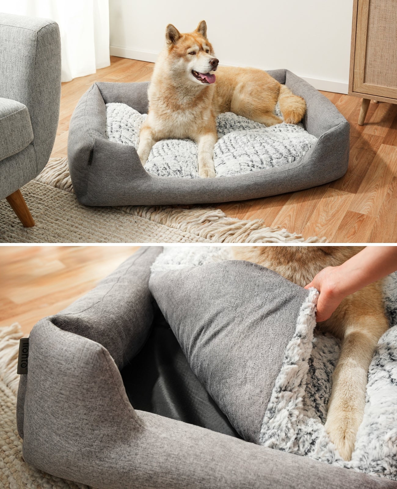 Cama para perros con cojín reversible