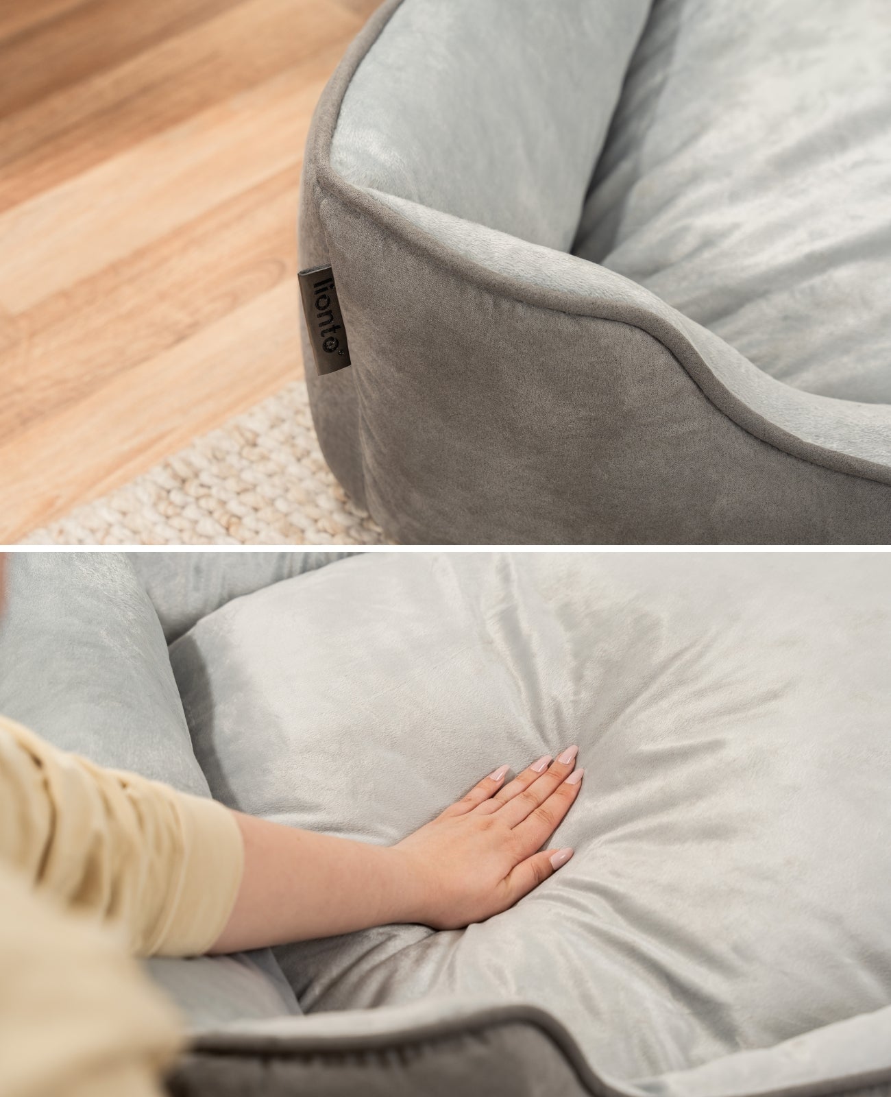 Cama para gatos 2 en 1 con aspecto de ante