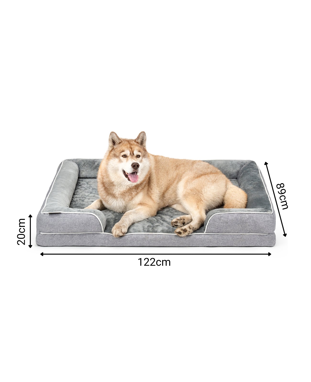 lionto Cama ortopédica para perros, borde elevado, antideslizante, varios tallas