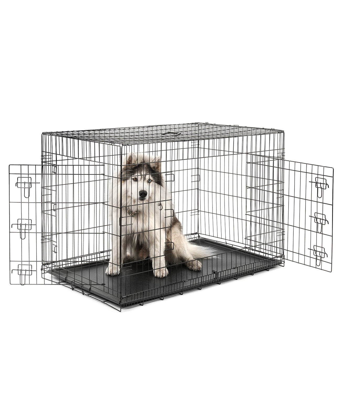 Jaula de transporte para perros con bandeja base