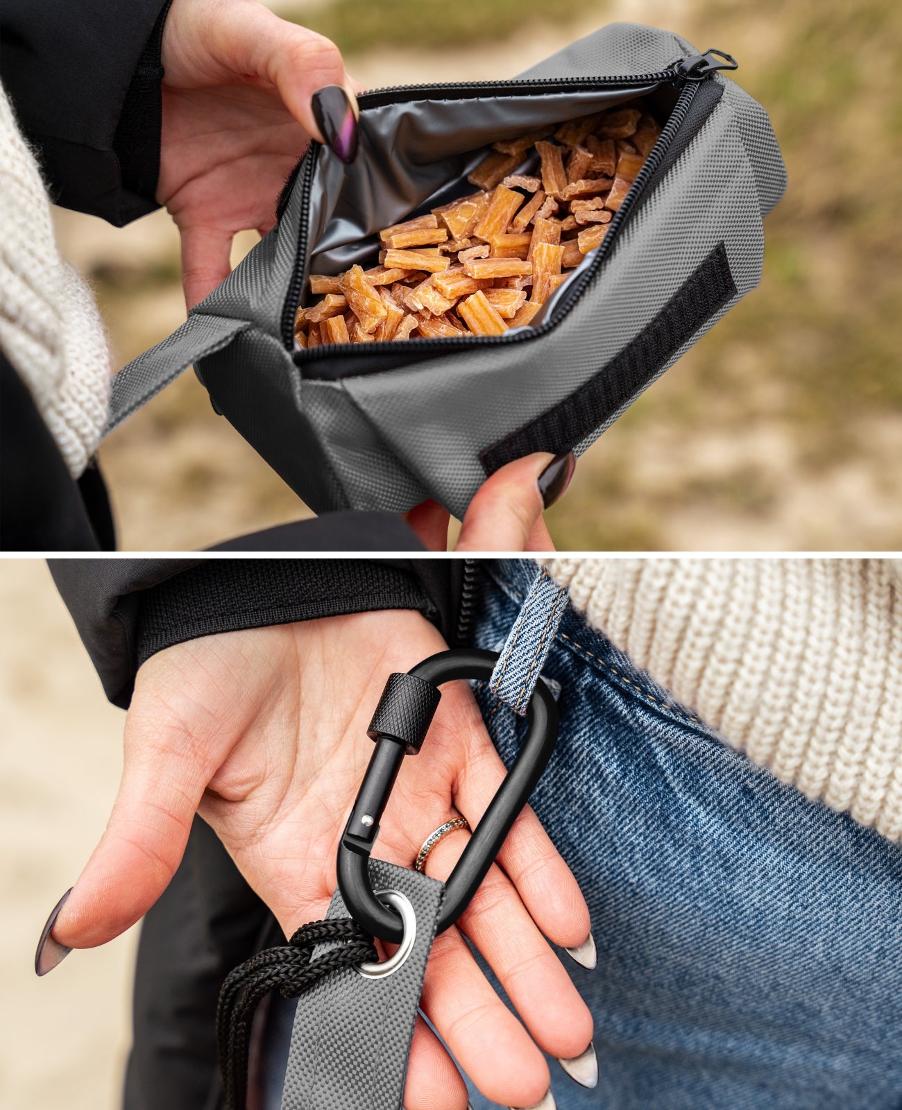 Bolsa de alimentación con cordón