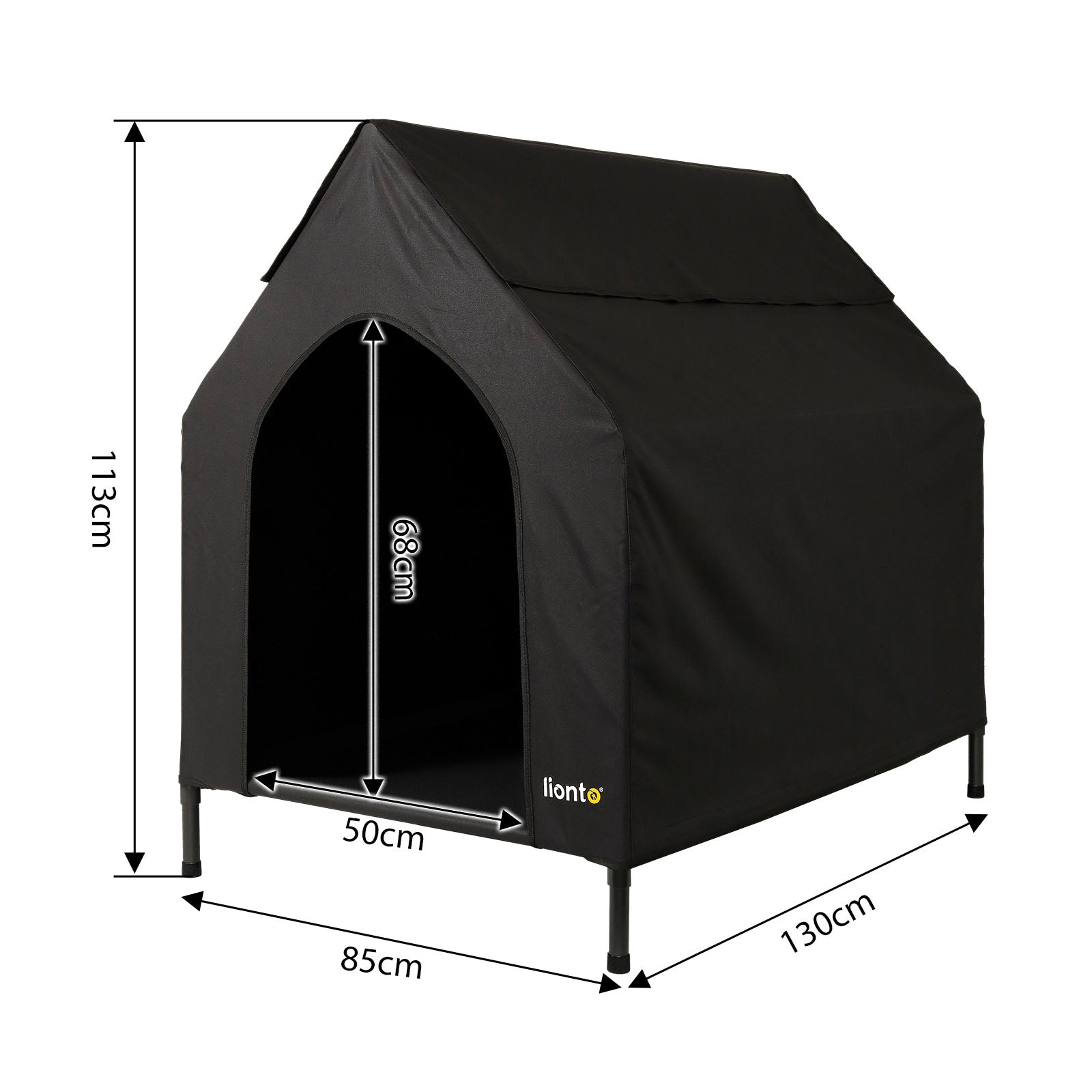 Cama elevada para perros con techo