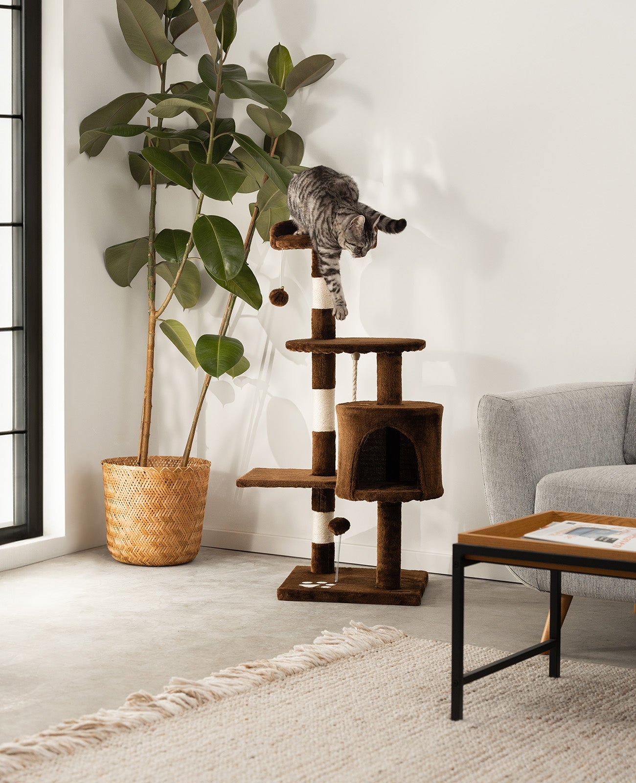 Altura del árbol para gatos 112 cm