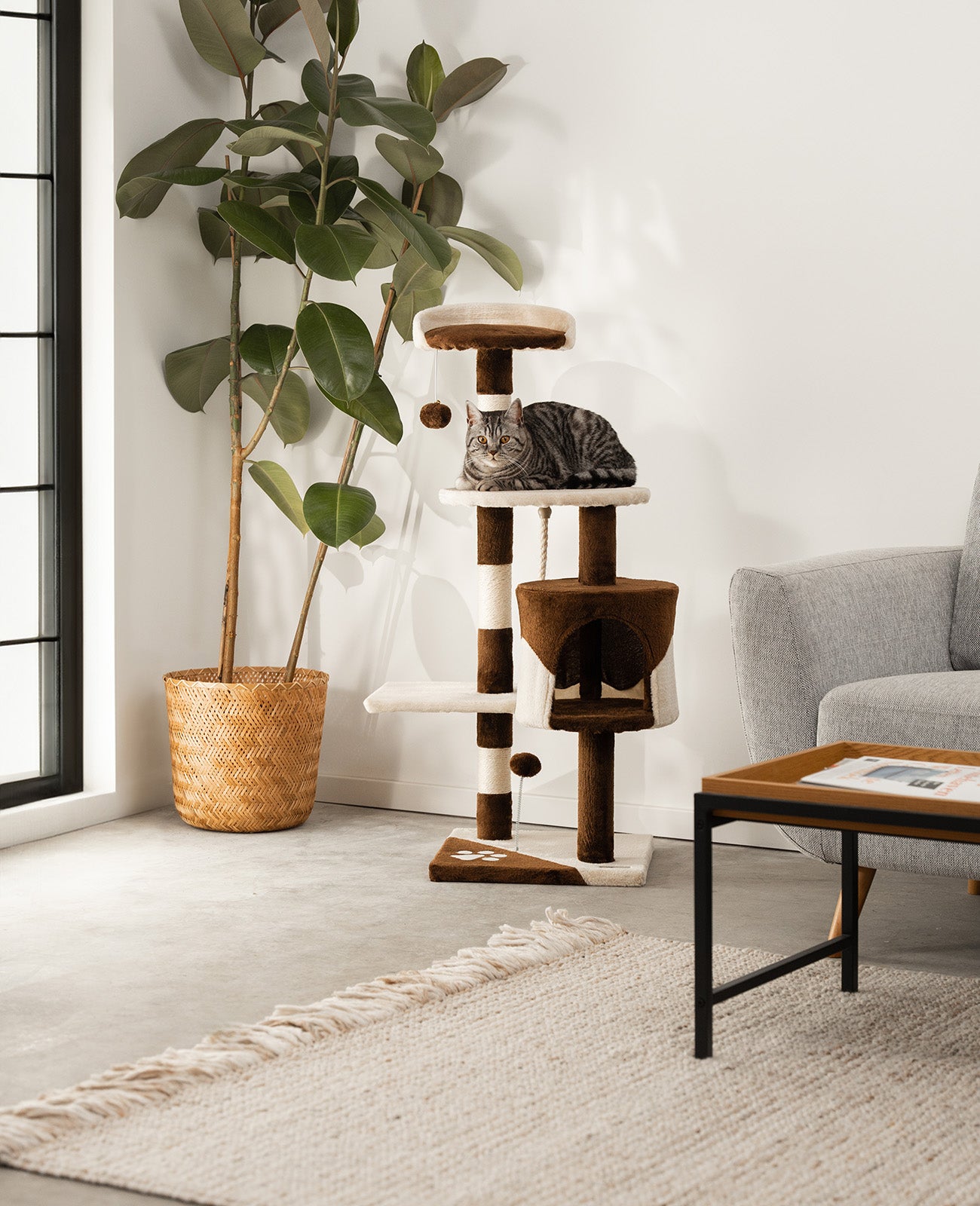 Altura del árbol para gatos 112 cm