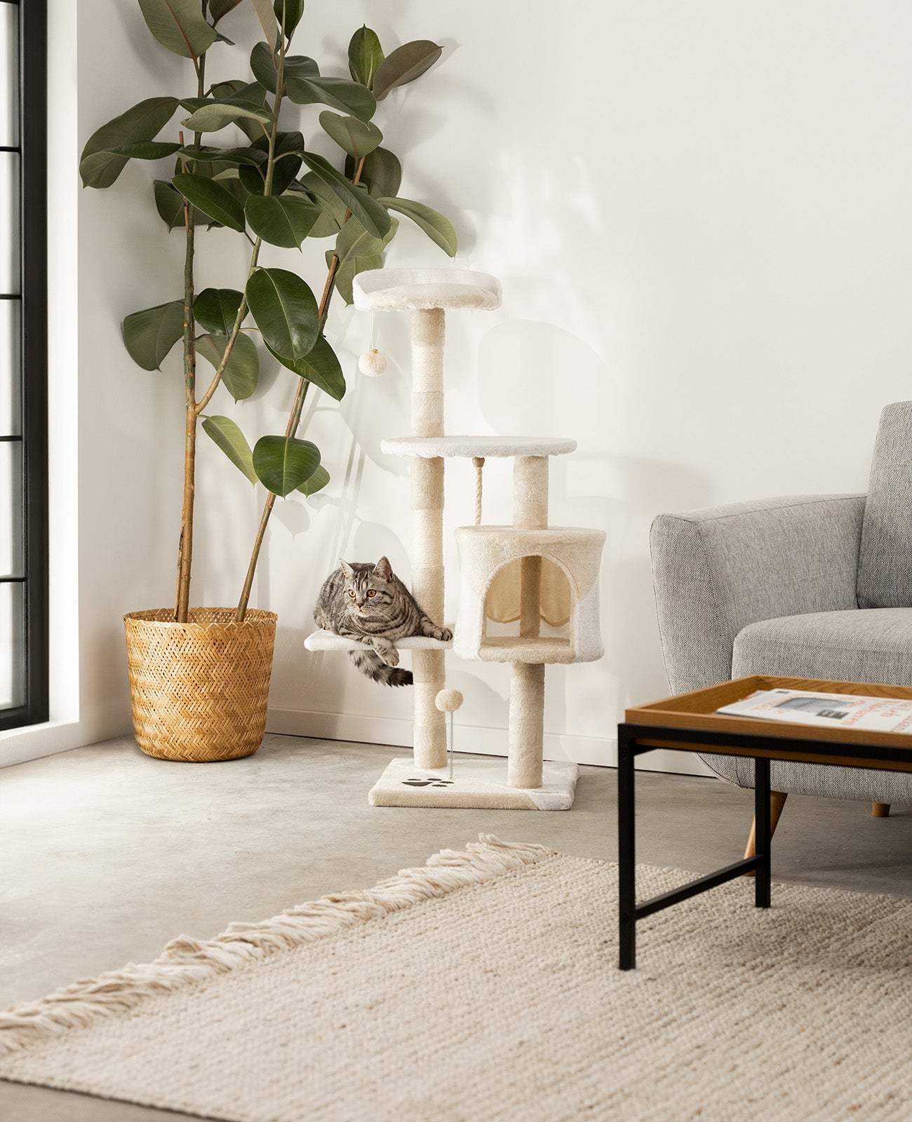 Altura del árbol para gatos 112 cm