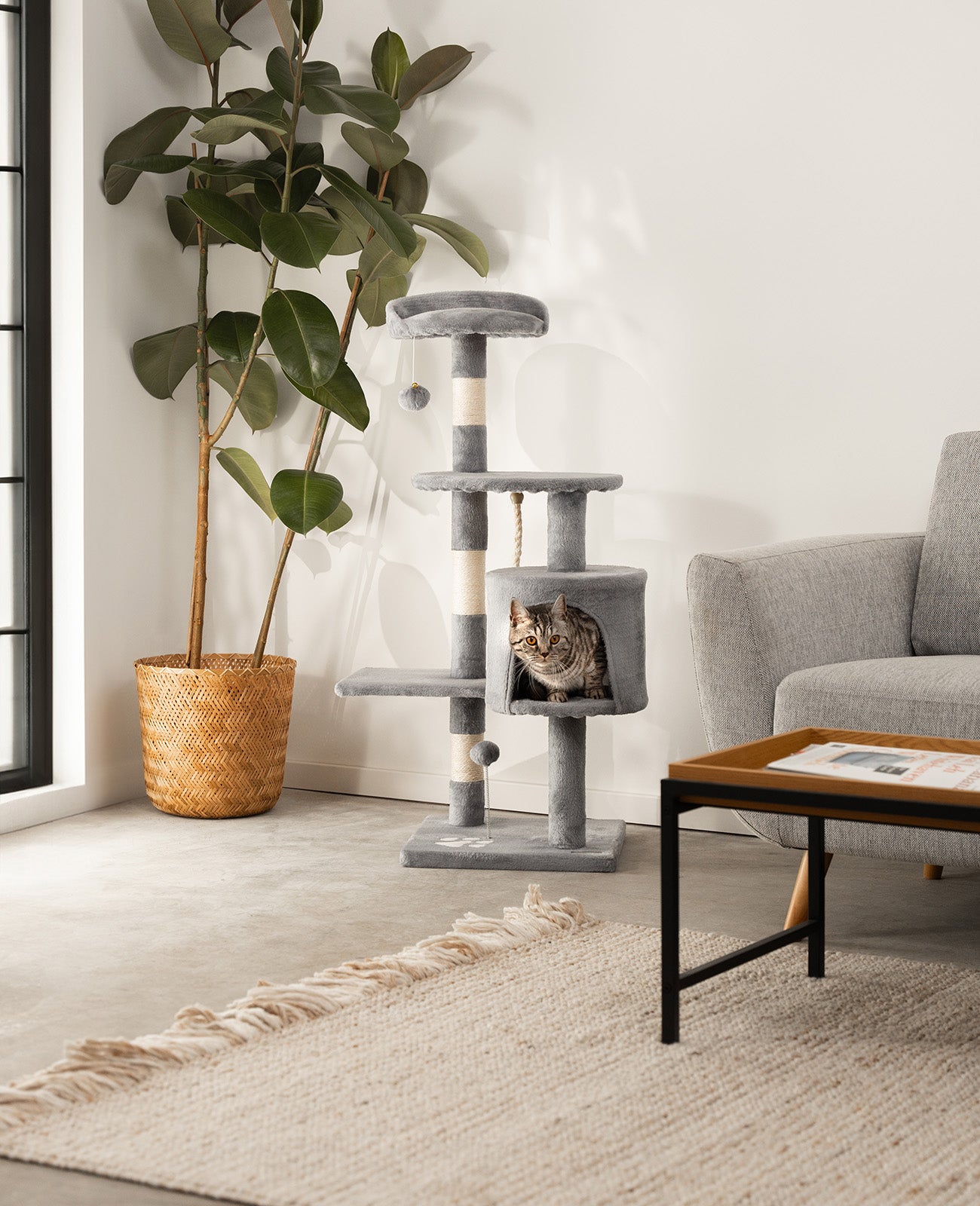 Altura del árbol para gatos 112 cm