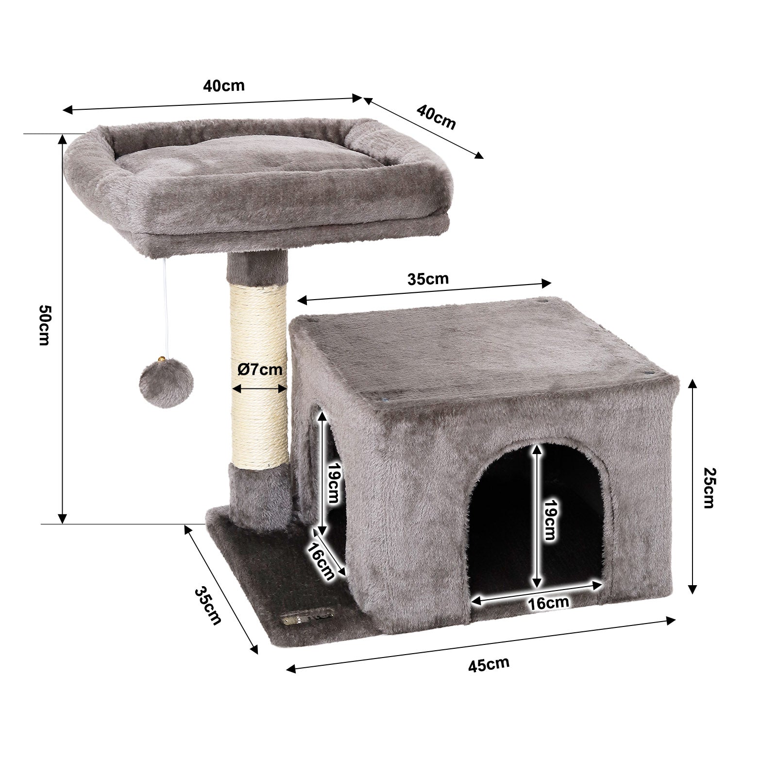 Poste rascador para gatos altura 50 cm